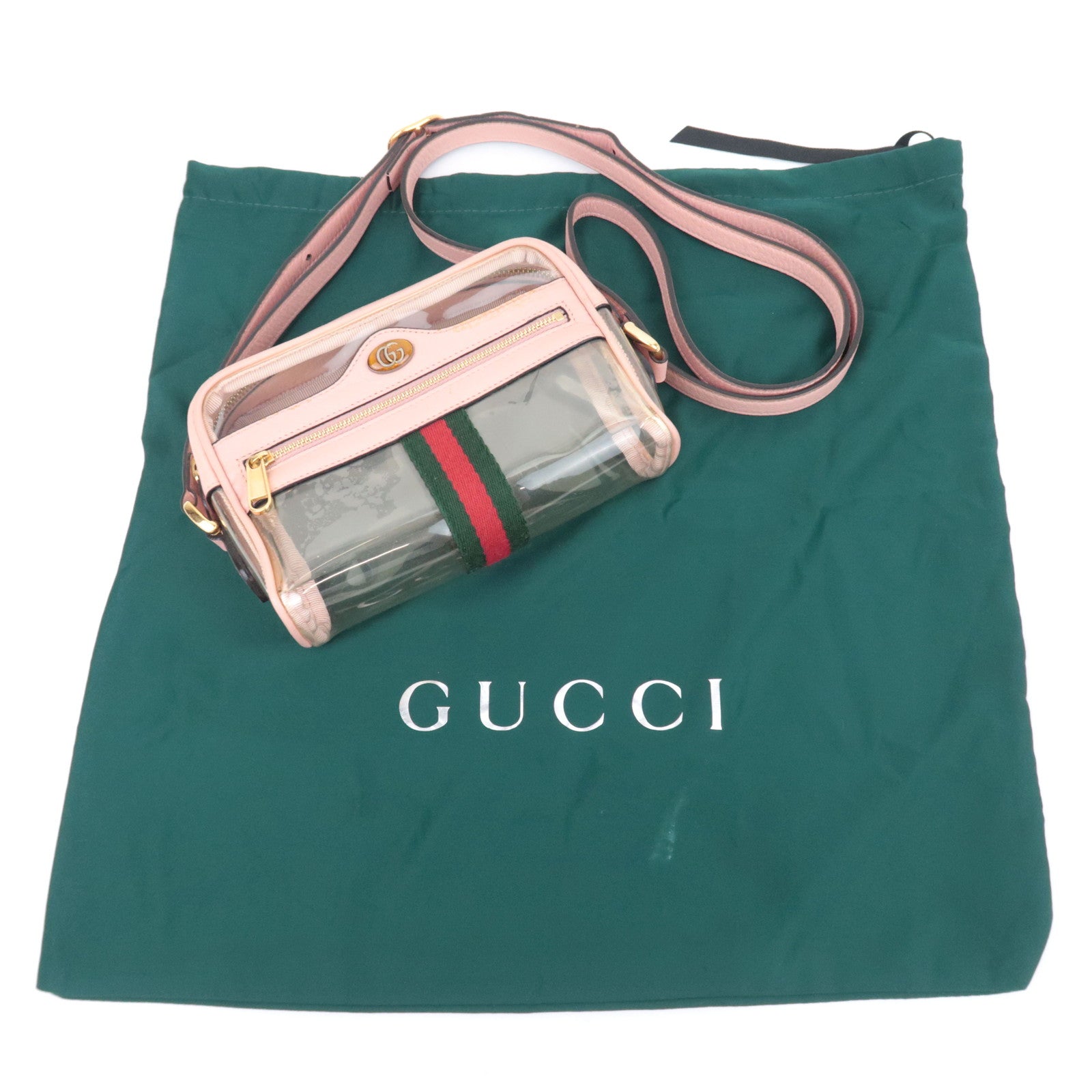 GUCCI Ophidia Clear Shoulder Bag Pink 517351