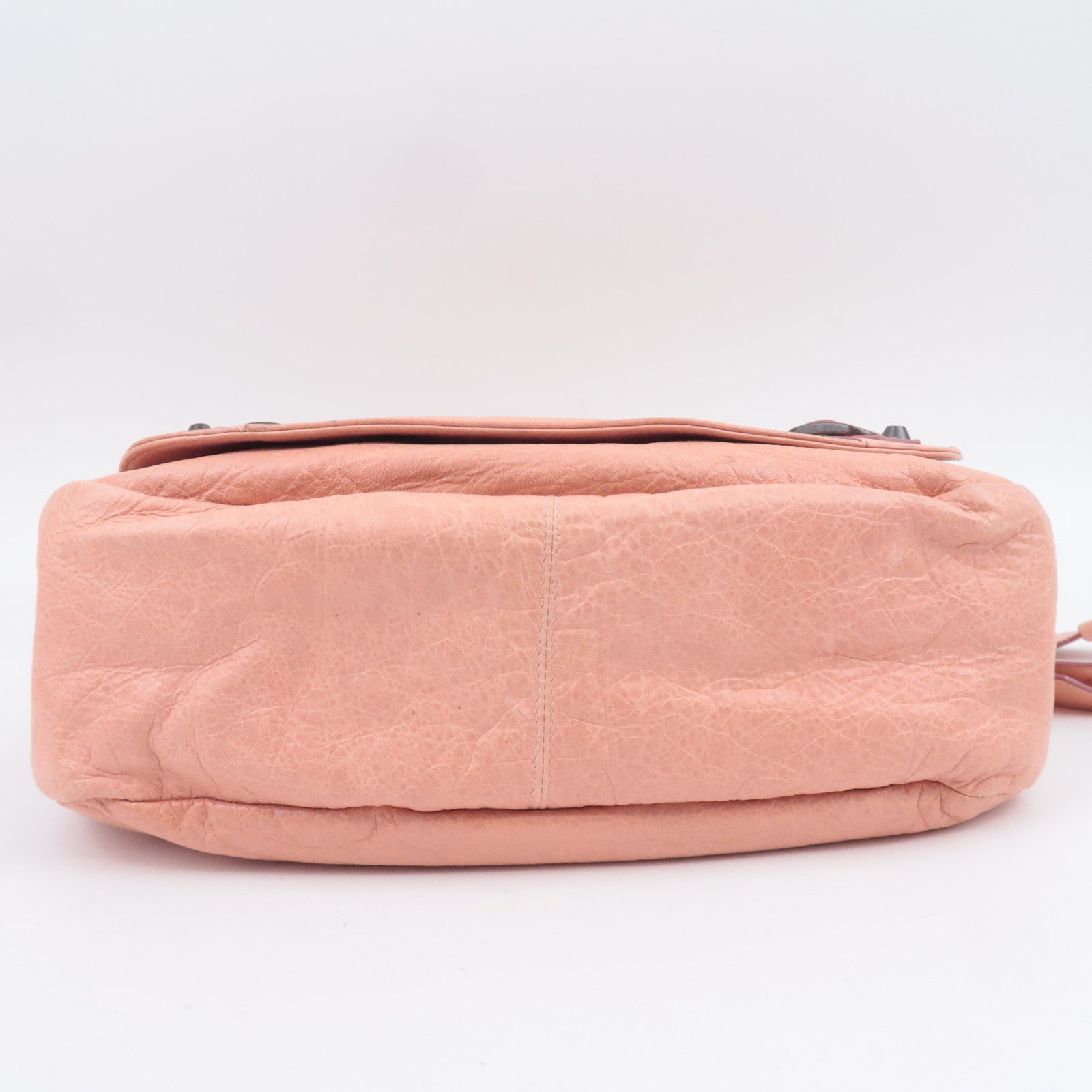 BALENCIAGA The Folk Leather Shoulder Bag Pink 246432