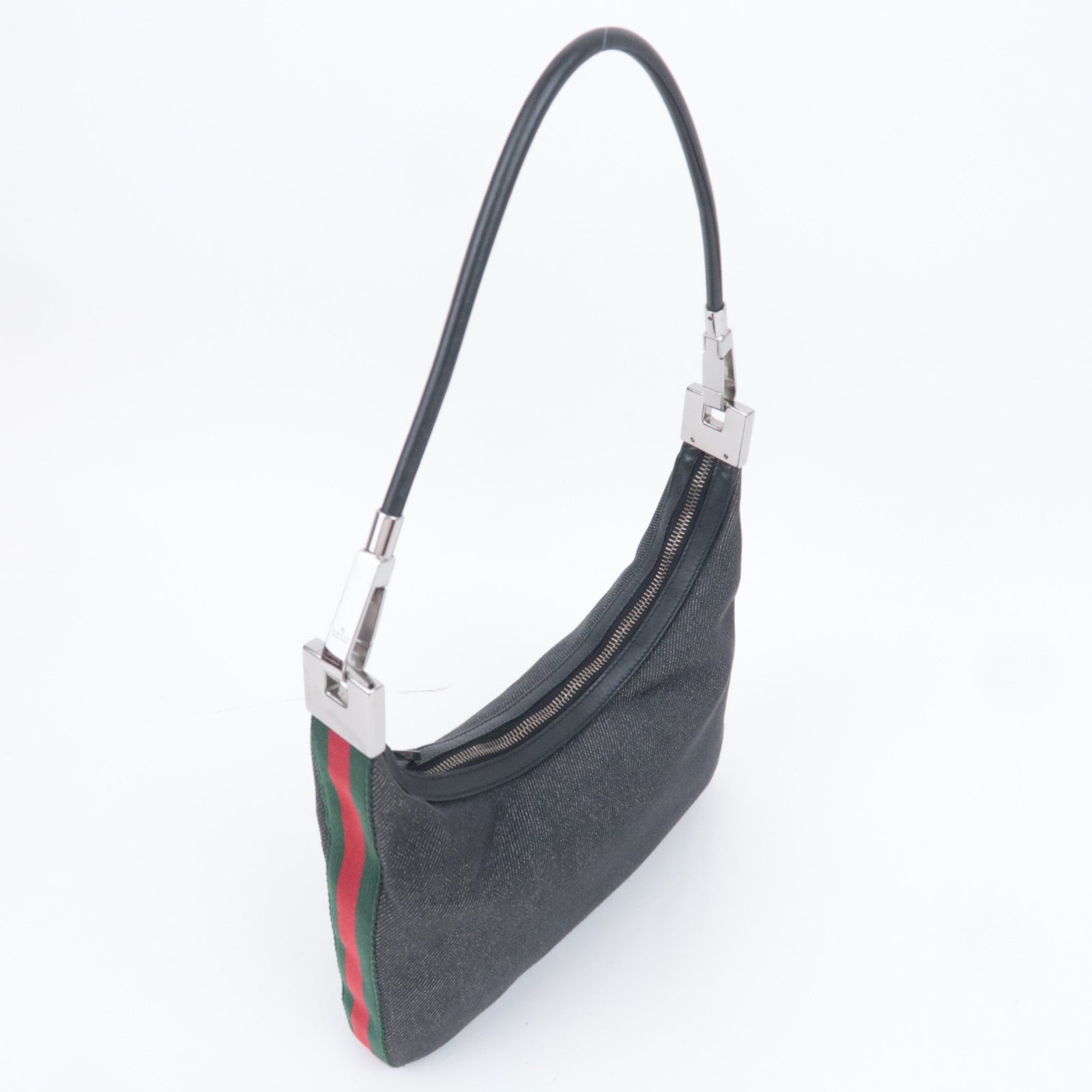 GUCCI Sherry Denim Shoulder Bag Black 01233