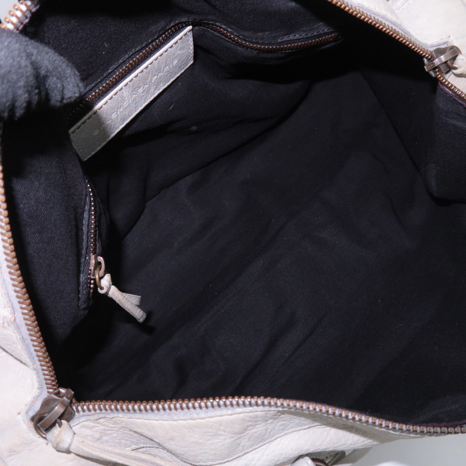 BALENCIAGA The Twiggy 2Way Leather Handbag Light Gray 128523
