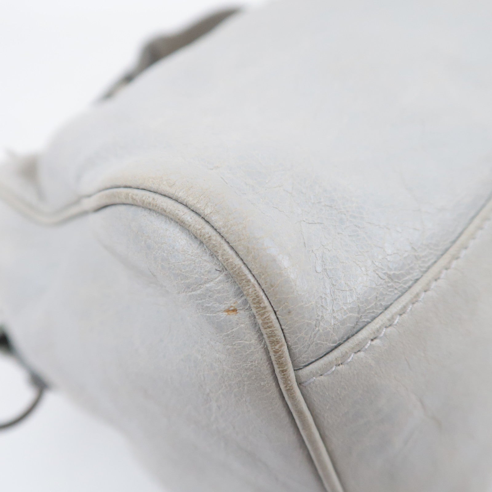 BALENCIAGA The Twiggy 2Way Leather Handbag Light Gray 128523