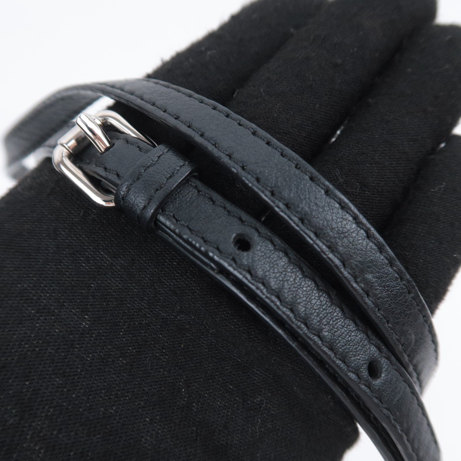 FENDI 2 Jours Multi Studs Leather Shoulder Bag Black 8M0369