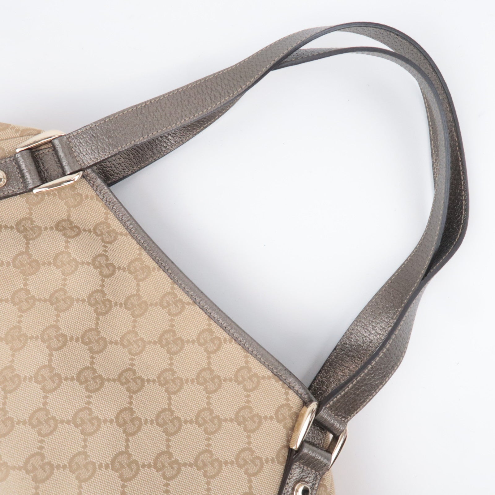 GUCCI Abby GG Canvas Tote Bag Beige Bronze 130736