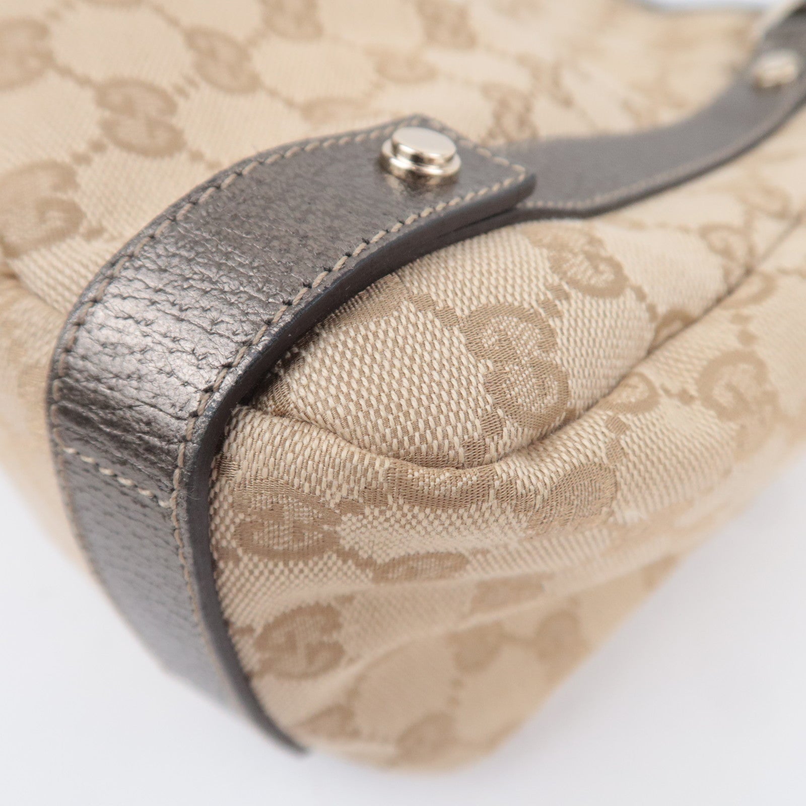 GUCCI Abby GG Canvas Tote Bag Beige Bronze 130736