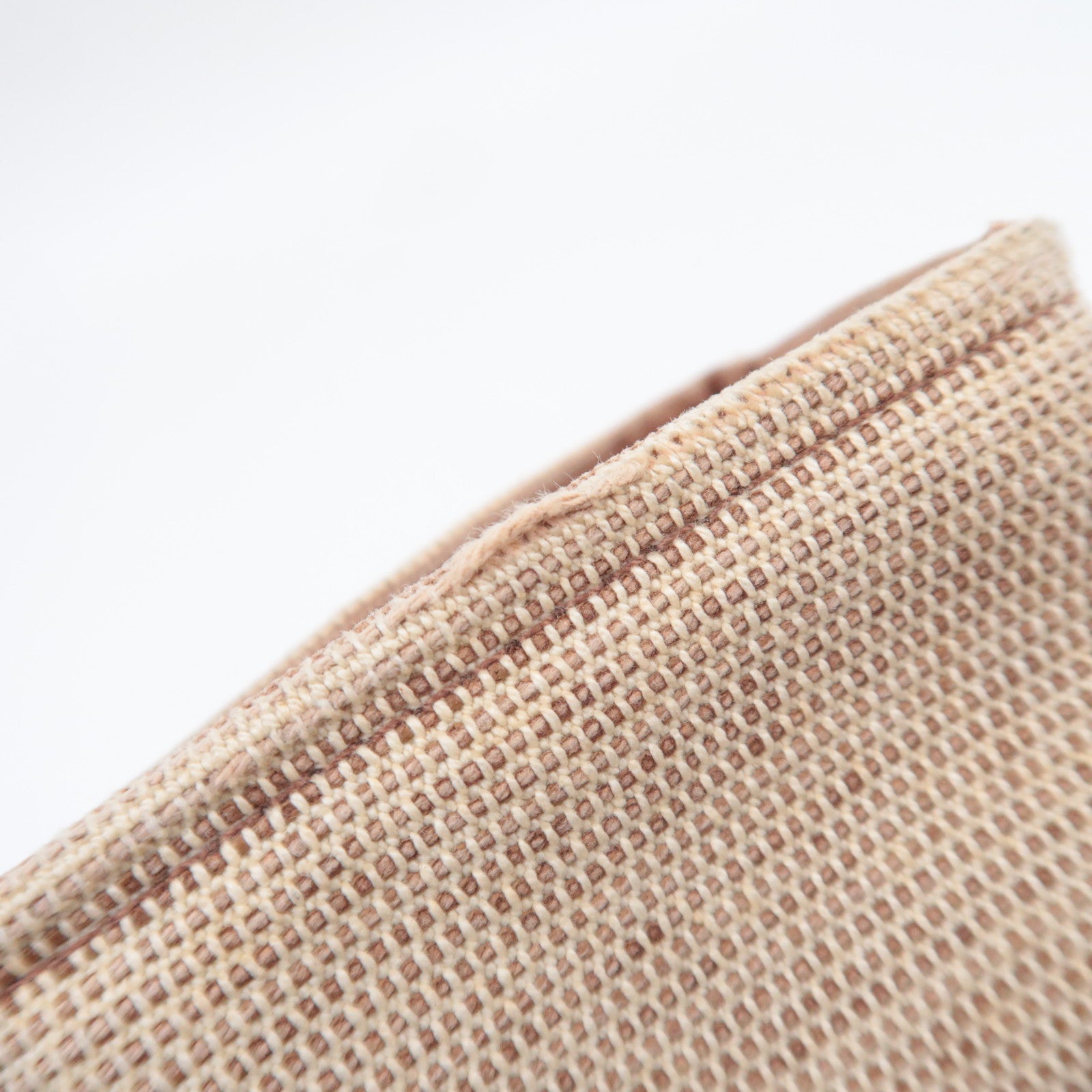 HERMES Saxo PM Canvas Handbag Beige Brown