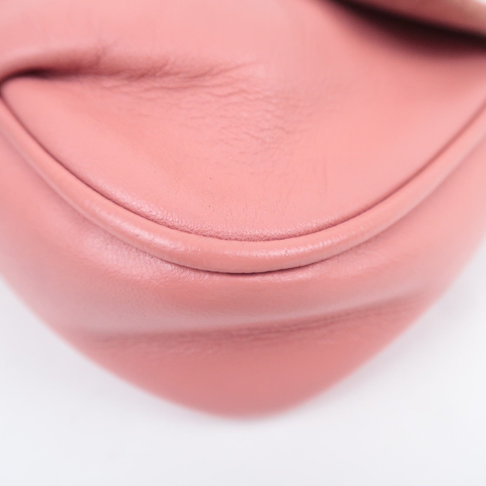 FENDI Leather Chain Shoulder Bag Pink 8M0276
