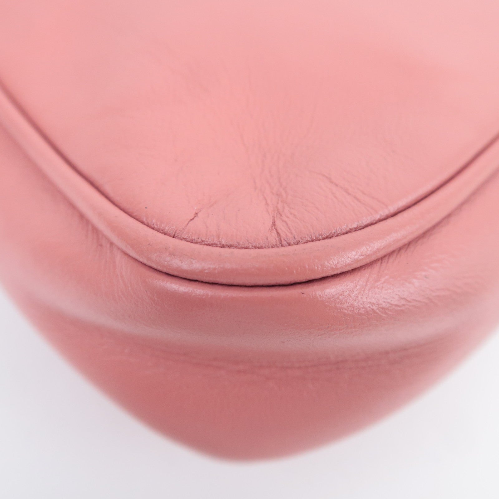 FENDI Leather Chain Shoulder Bag Pink 8M0276