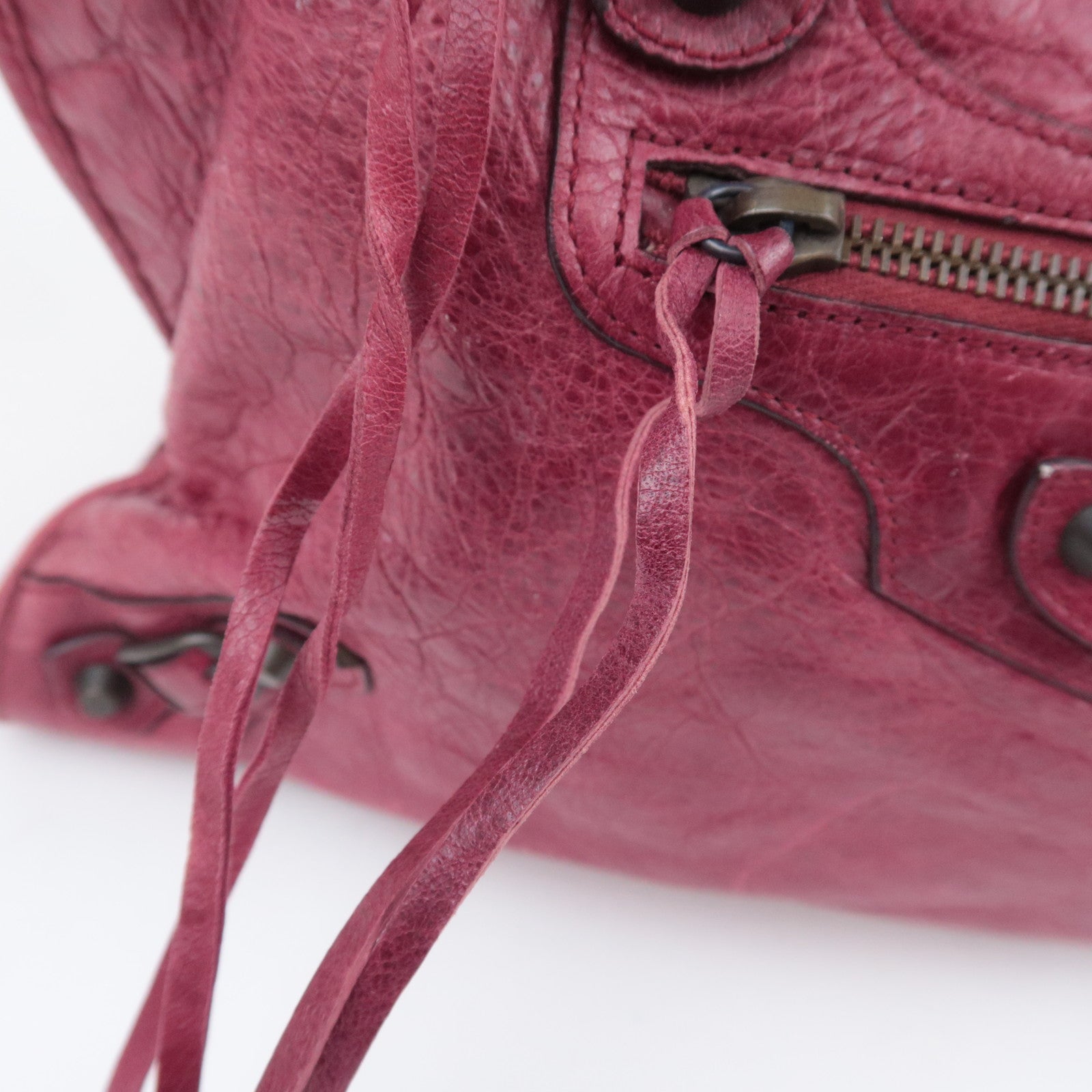BALENCIAGA The City 2Way Leather Shoulder Bag Red 115748