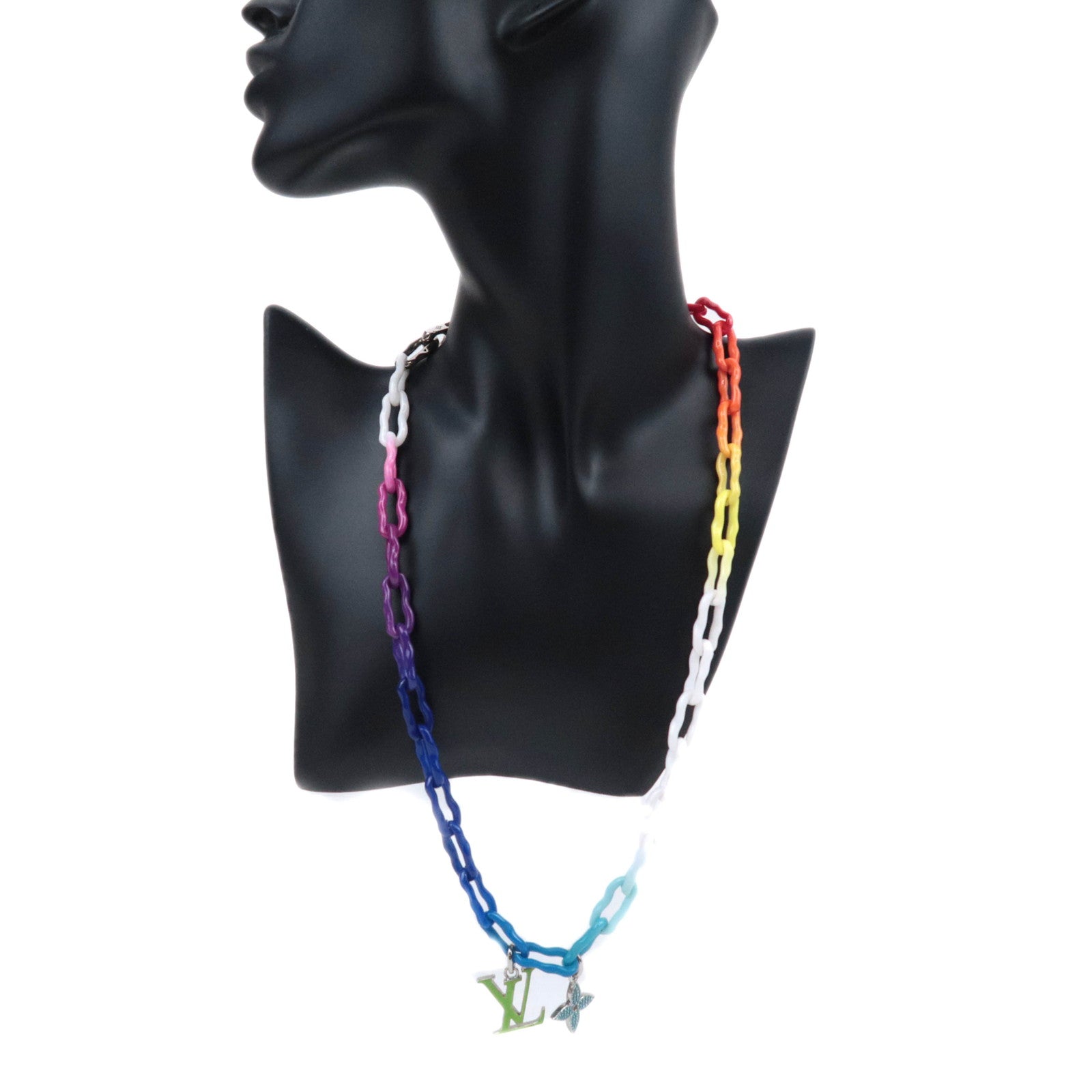 Louis Vuitton Collier Rainbow Charm Necklace Multicolor M00275