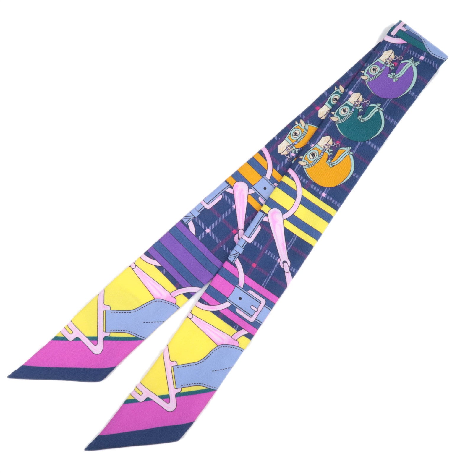 HERMES Twilly Scarf Camails 100% Silk Multicolor90905