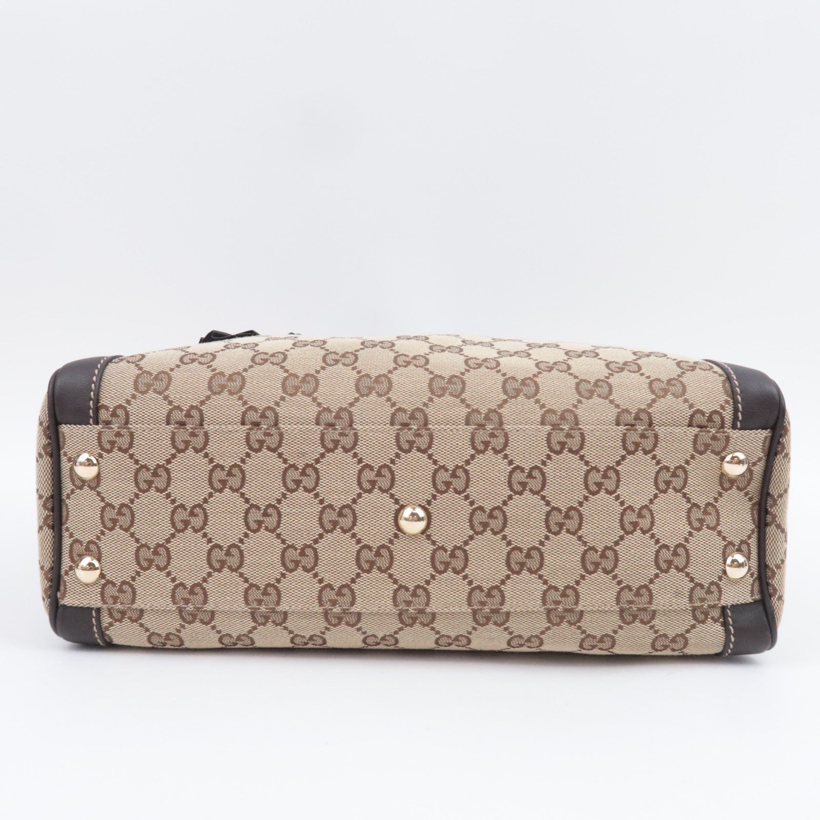 GUCCI GG Canvas Handbag Beige Brown 190247