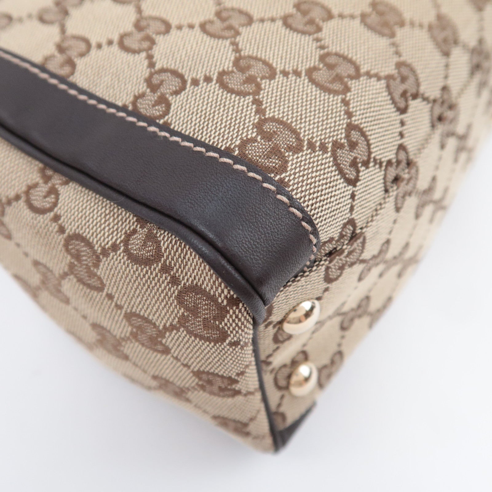 GUCCI GG Canvas Handbag Beige Brown 190247