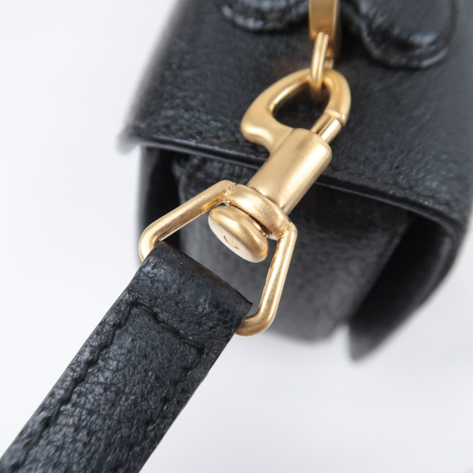 GUCCI Bamboo 2Way Leather Handbag Black 000.406.0188