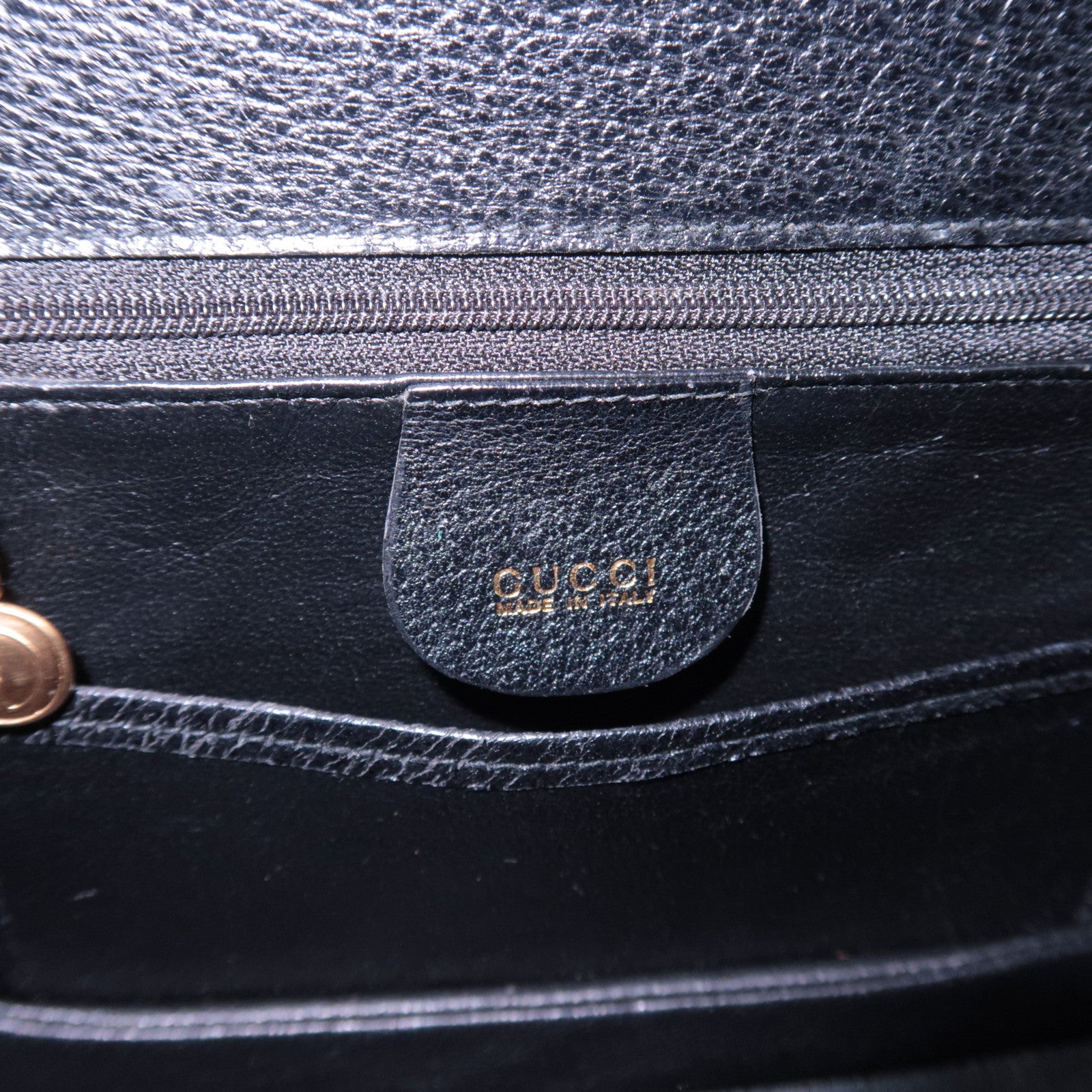 GUCCI Bamboo 2Way Leather Handbag Black 000.406.0188