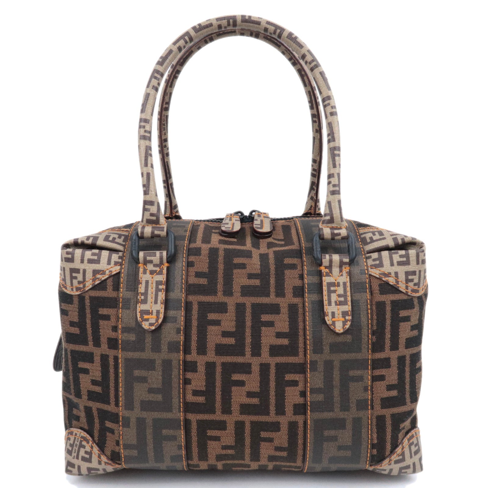 FENDI Zucca Zucchino PVC Boston Bag Brown 8BL09590929