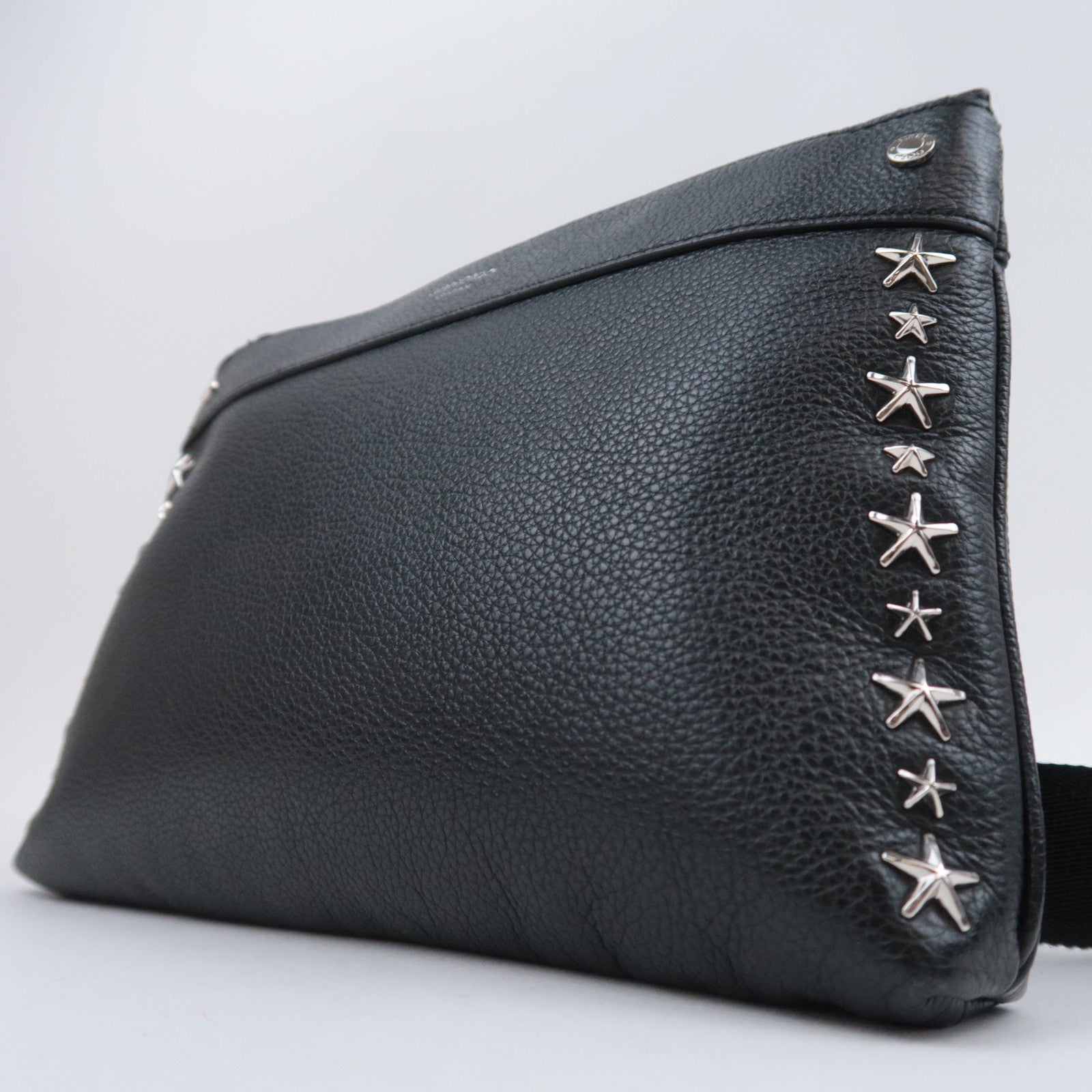 JIMMY CHOO Star Studs Leather Shoulder Bag Black