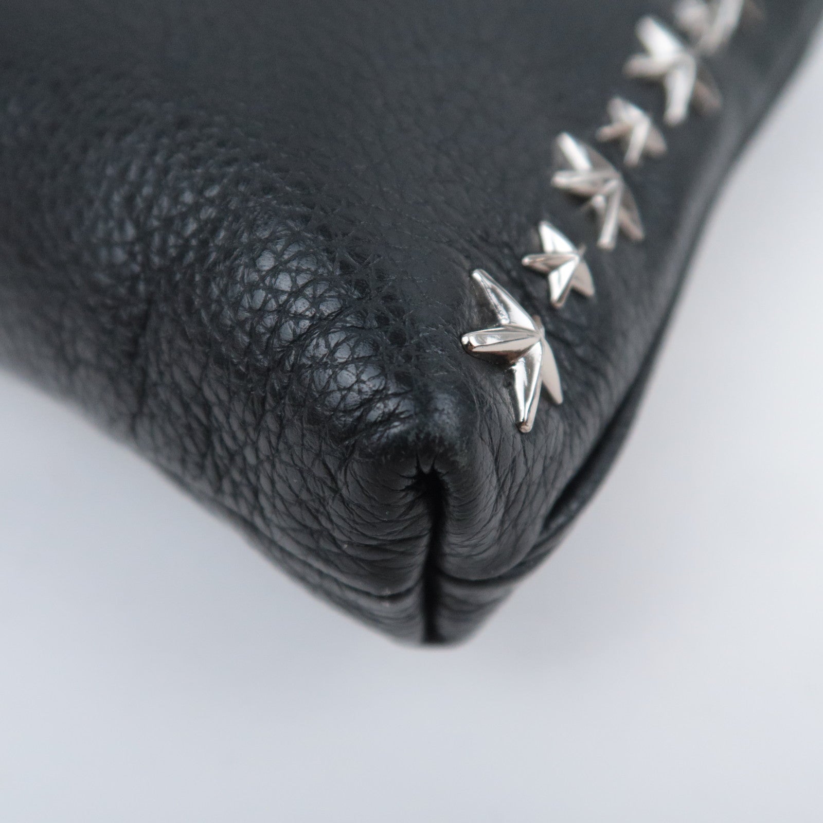 JIMMY CHOO Star Studs Leather Shoulder Bag Black