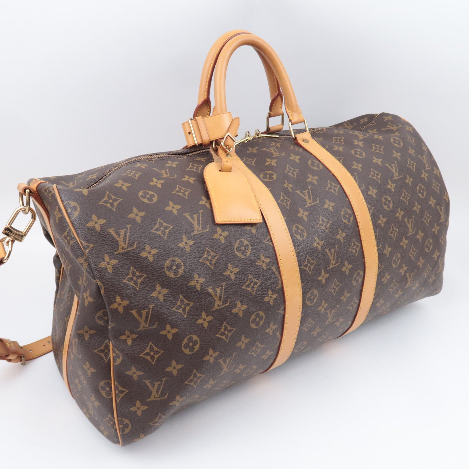 Louis Vuitton Monogram Keepall Bandouliere 55 Travel Bag M41414