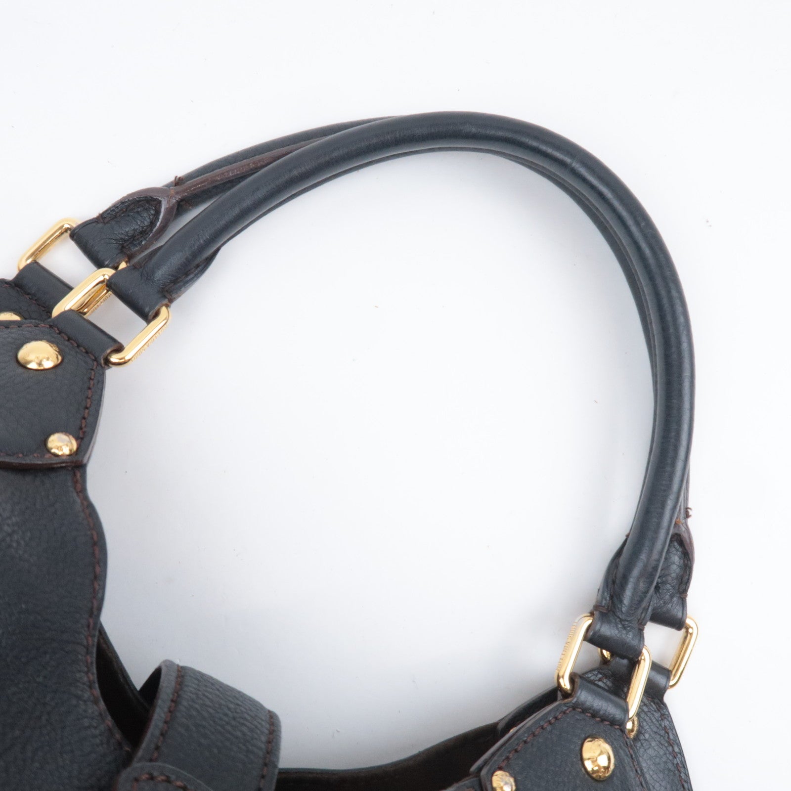 Louis Vuitton Monogram Mahina L Shoulder Bag Noir M95765