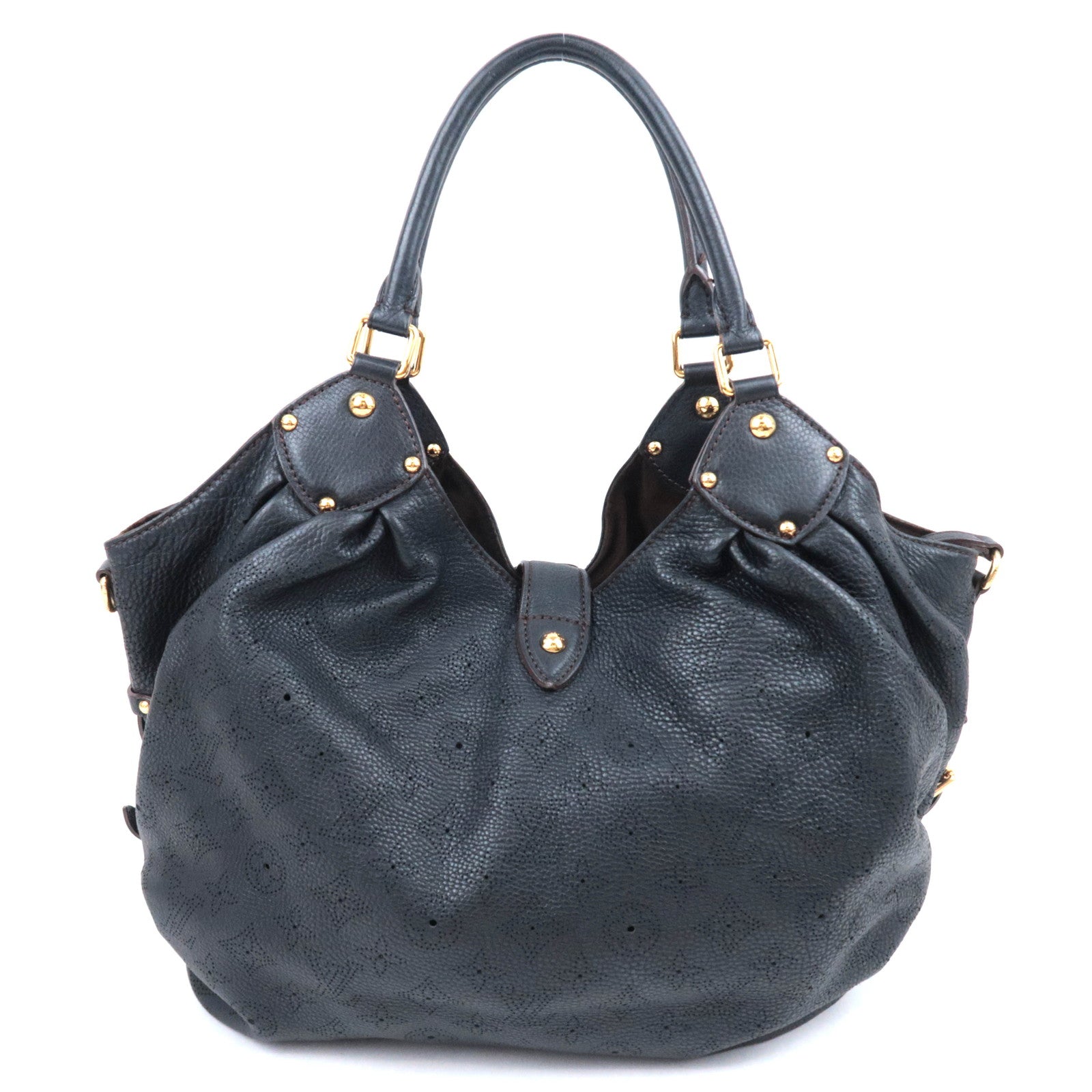 Louis Vuitton Monogram Mahina L Shoulder Bag Noir M95765