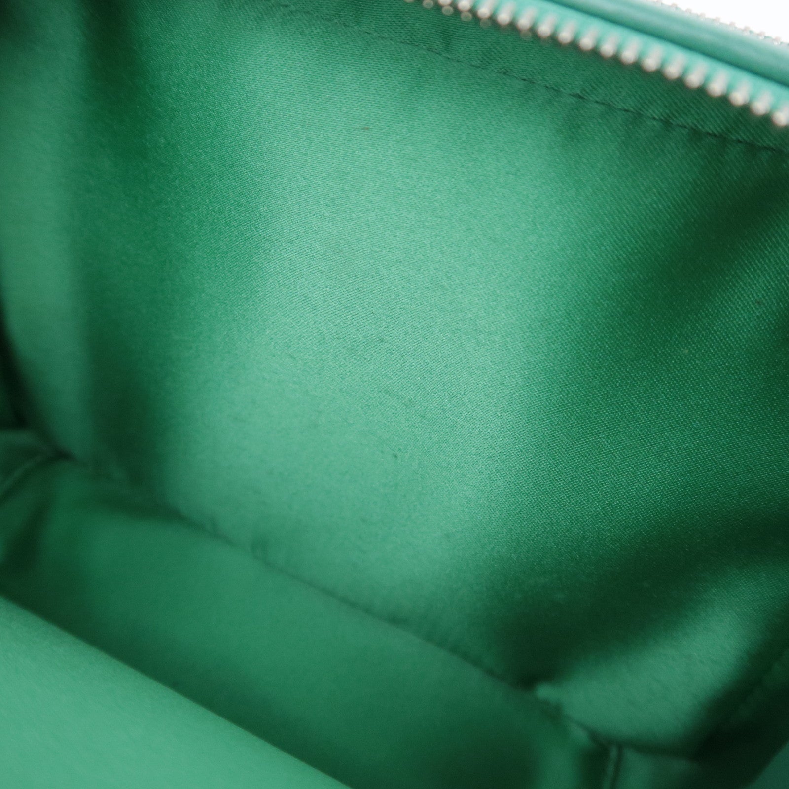 CHANEL Matelasse Chain Shoulder Bag Lambskin Green Silver HDW