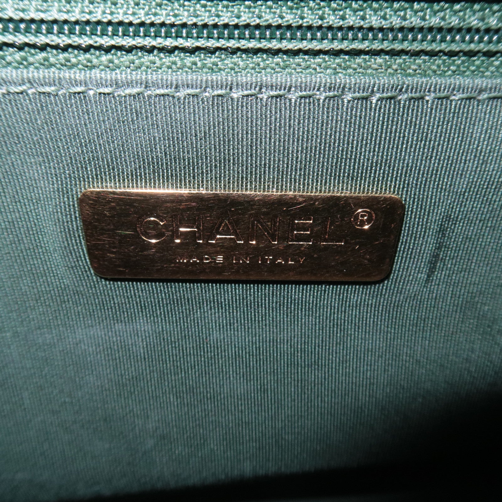 CHANEL 19 Dixneuf 2Way Chain Shoulder Bag Lambskin Green Gold HDW