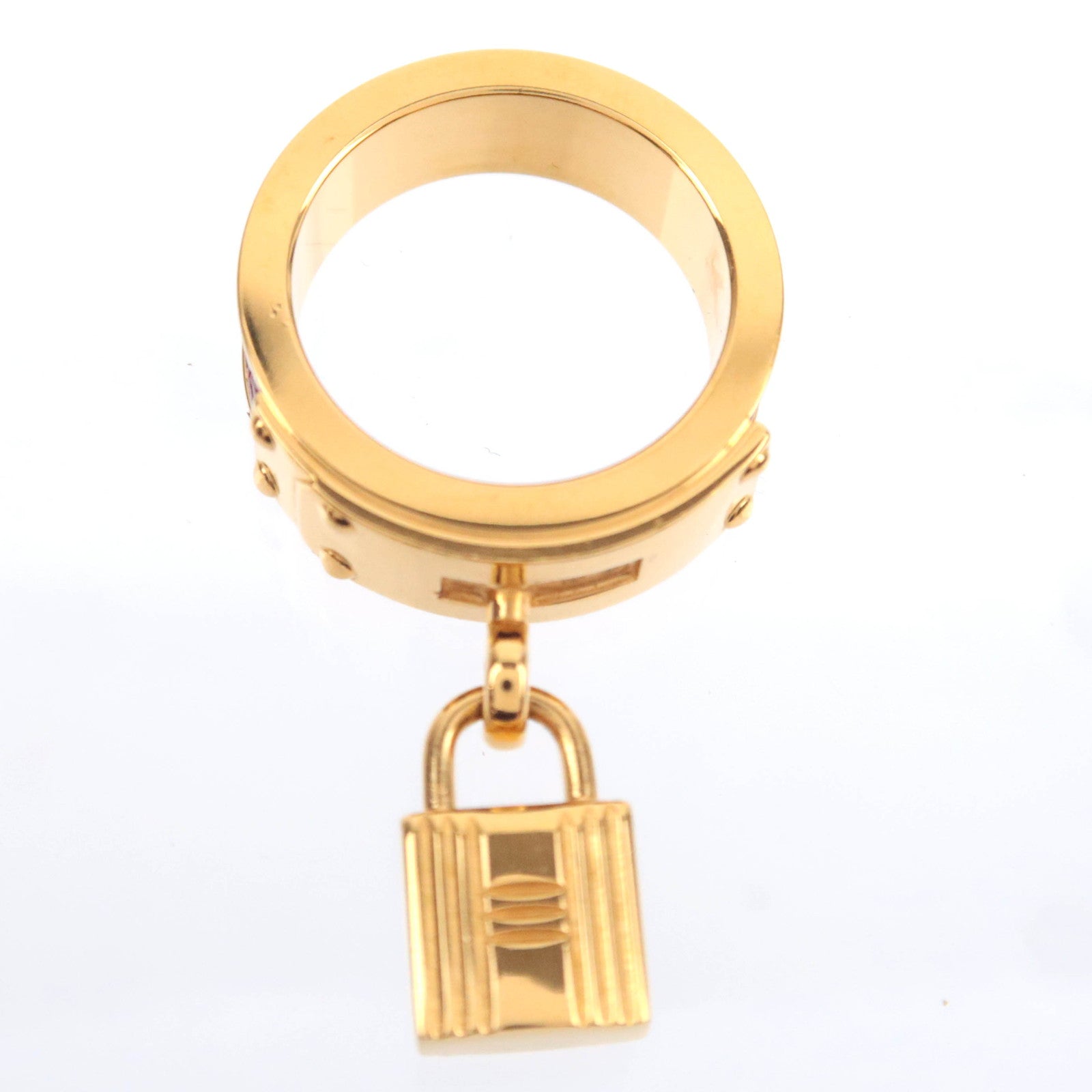 HERMES Kelly Scarf Ring Gold Red