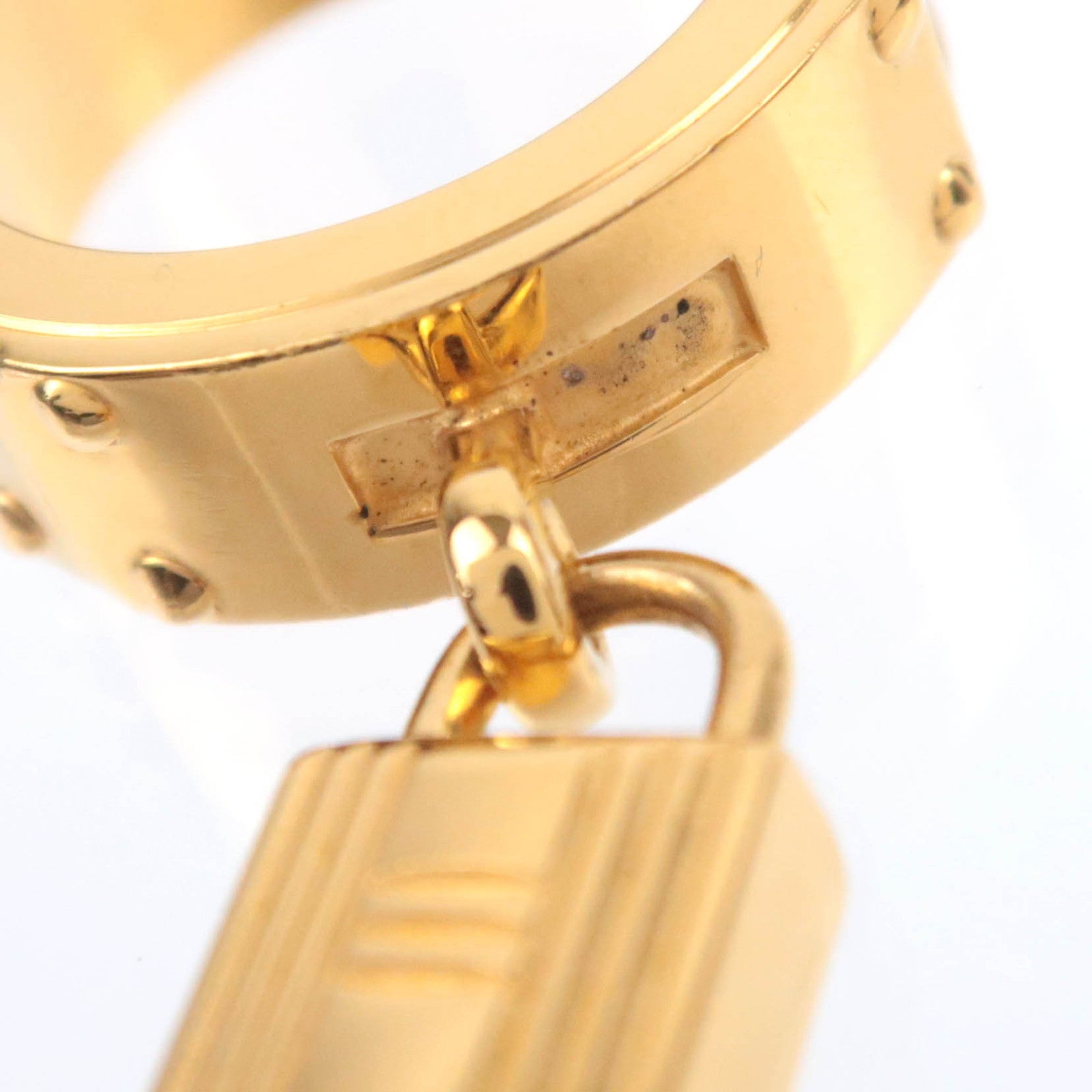 HERMES Kelly Scarf Ring Gold Red