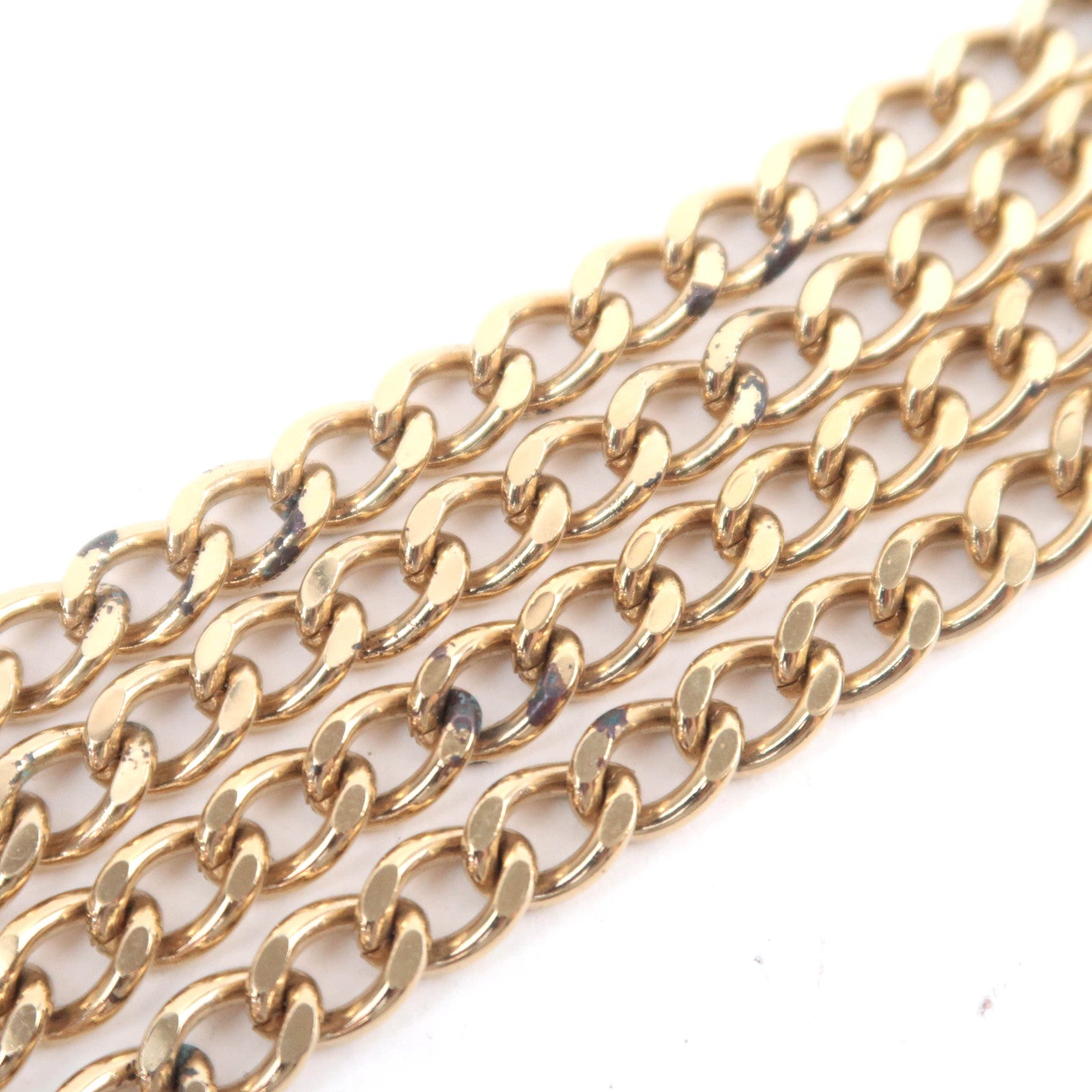 CHANEL Coco Mark Rhinestone Logo Double Chain Belt 02P
