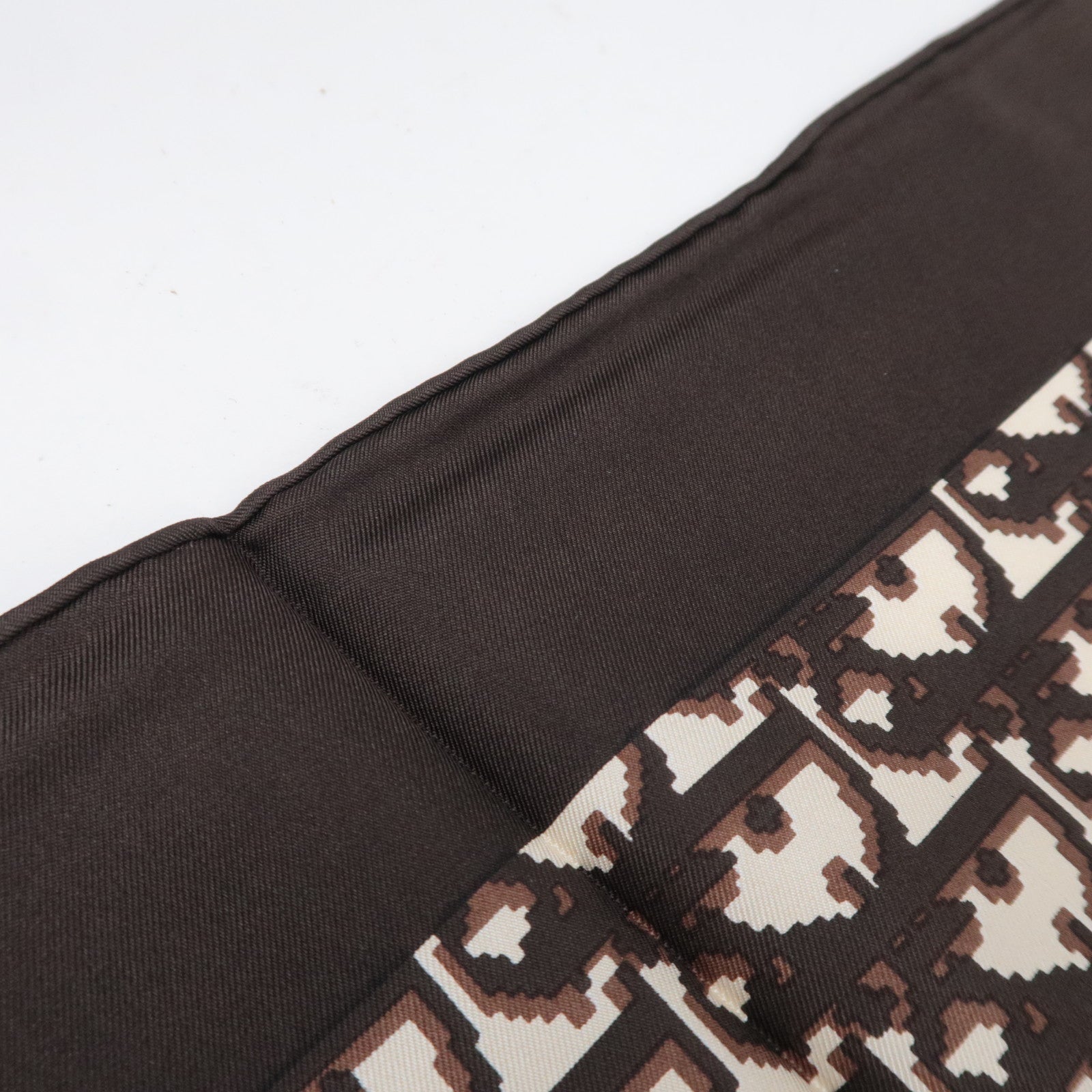Christian Dior Trotter Scarf 100% Silk Brown