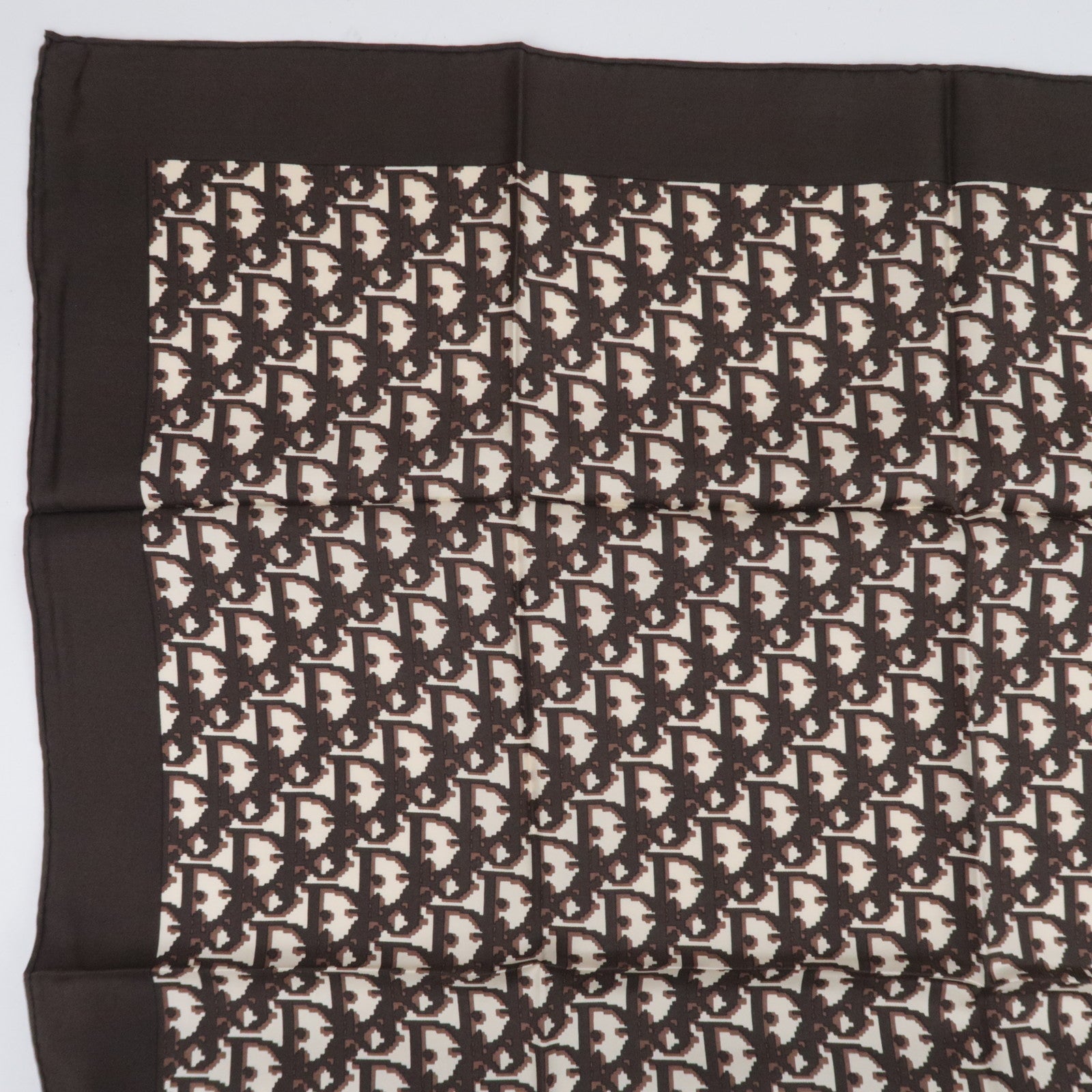 Christian Dior Trotter Scarf 100% Silk Brown