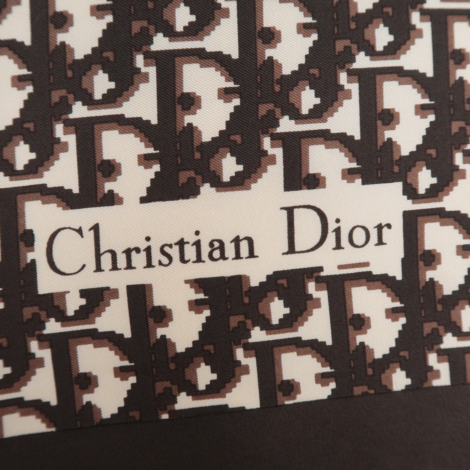 Christian Dior Trotter Scarf 100% Silk Brown