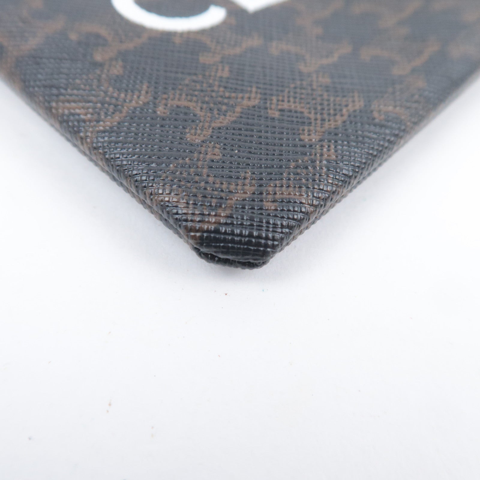 CELINE Triomphe PVC Coin Case Black Brown