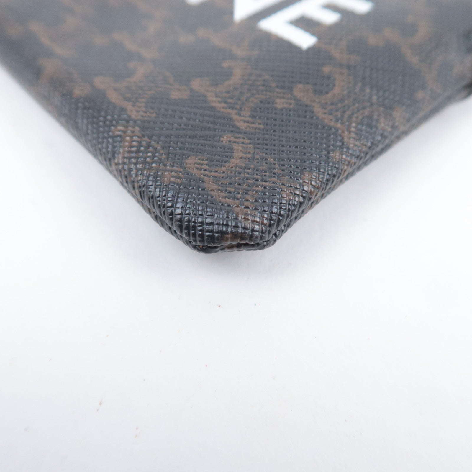 CELINE Triomphe PVC Coin Case Black Brown
