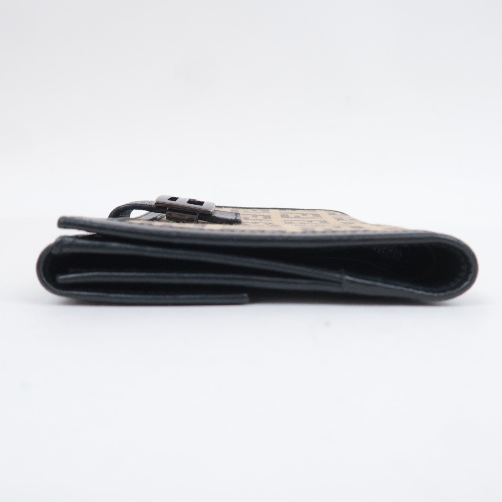 FENDI Zucchino Canvas Leather Wallet Beige 8M0160
