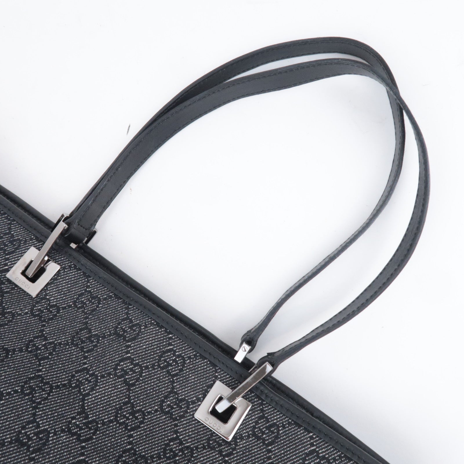 GUCCI GG Denim Tote Bag Black Denim 31243