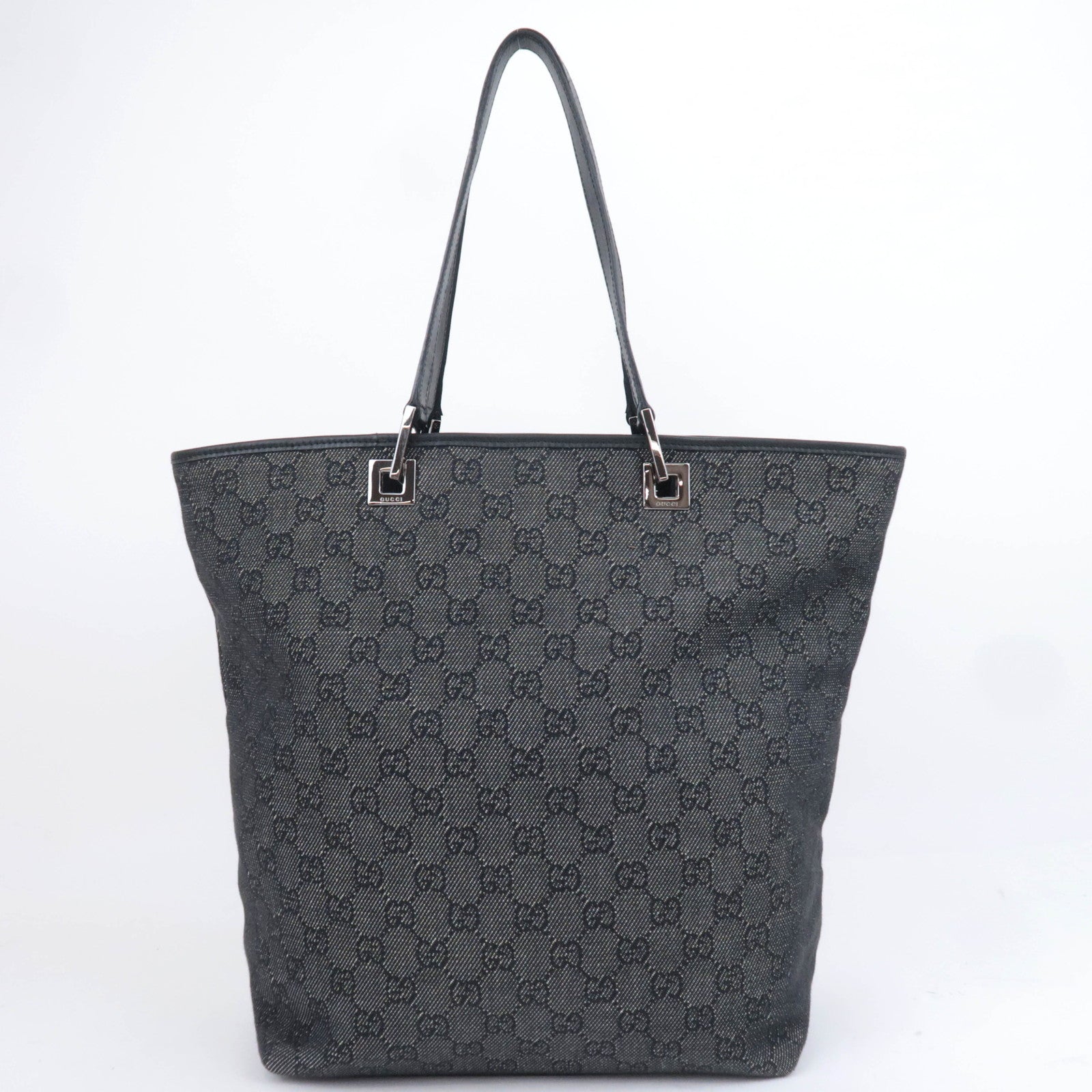 GUCCI GG Denim Tote Bag Black Denim 31243