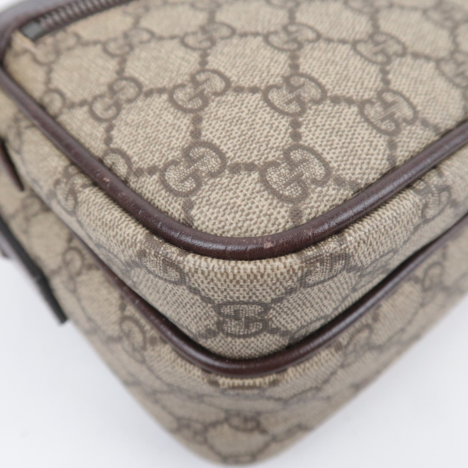 GUCCI GG Supreme Shoulder Bag Beige Brown 114531