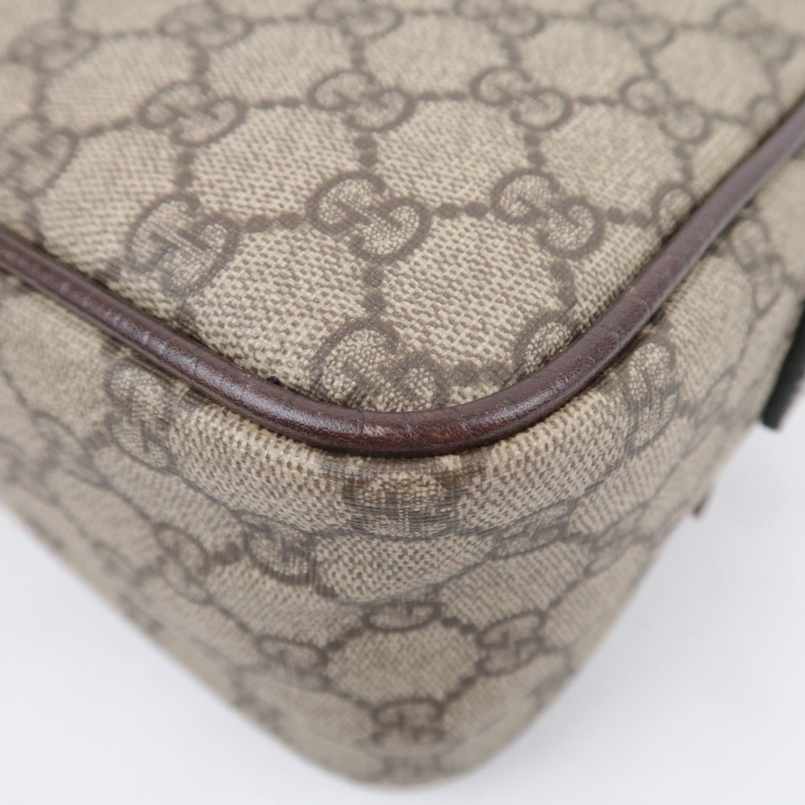 GUCCI GG Supreme Shoulder Bag Beige Brown 114531