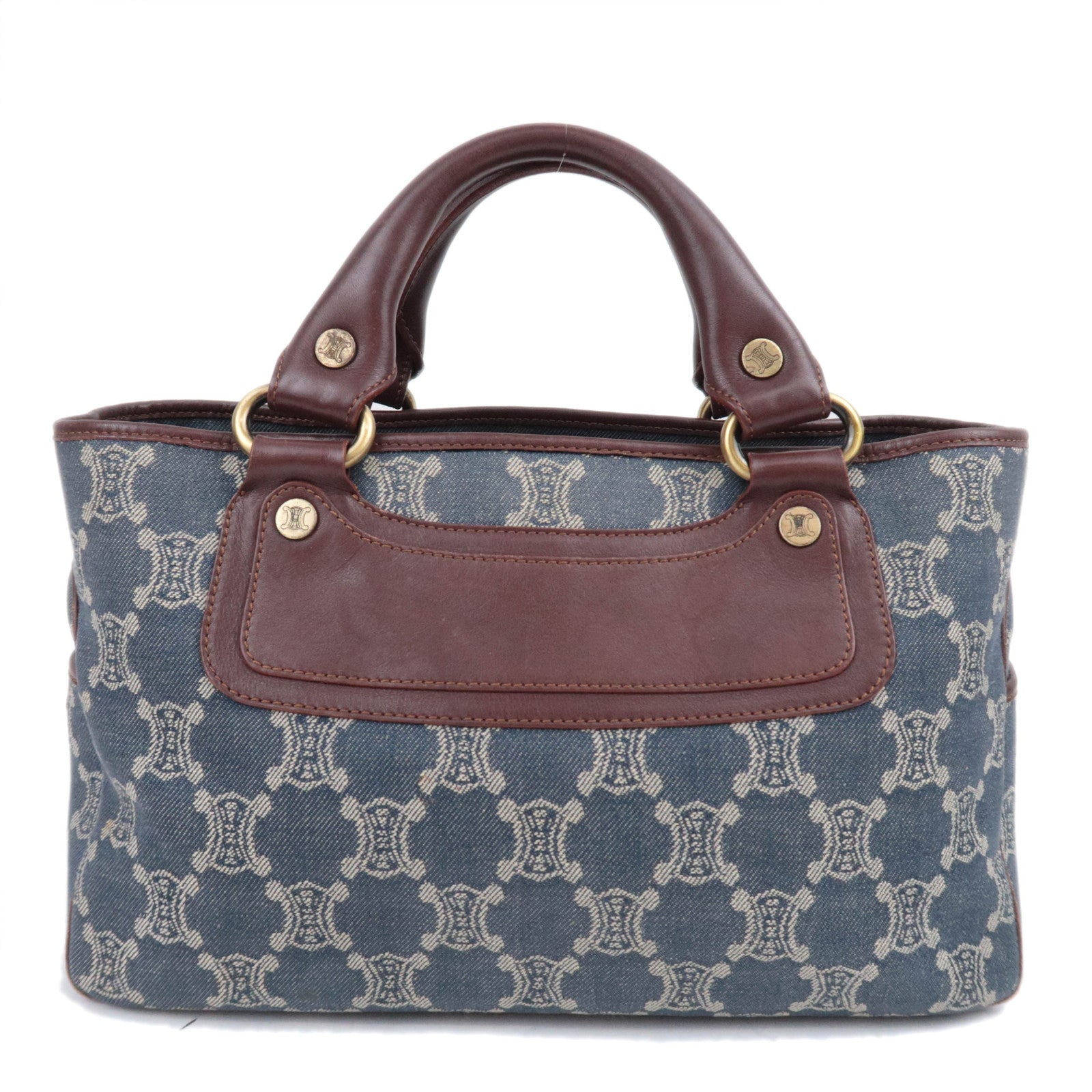 CELINE Paris Macadam Boogie Bag Denim Leather Handbag Navy91020