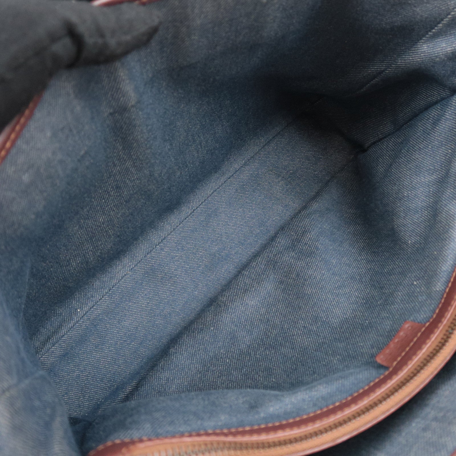CELINE Paris Macadam Boogie Bag Denim Leather Handbag Navy