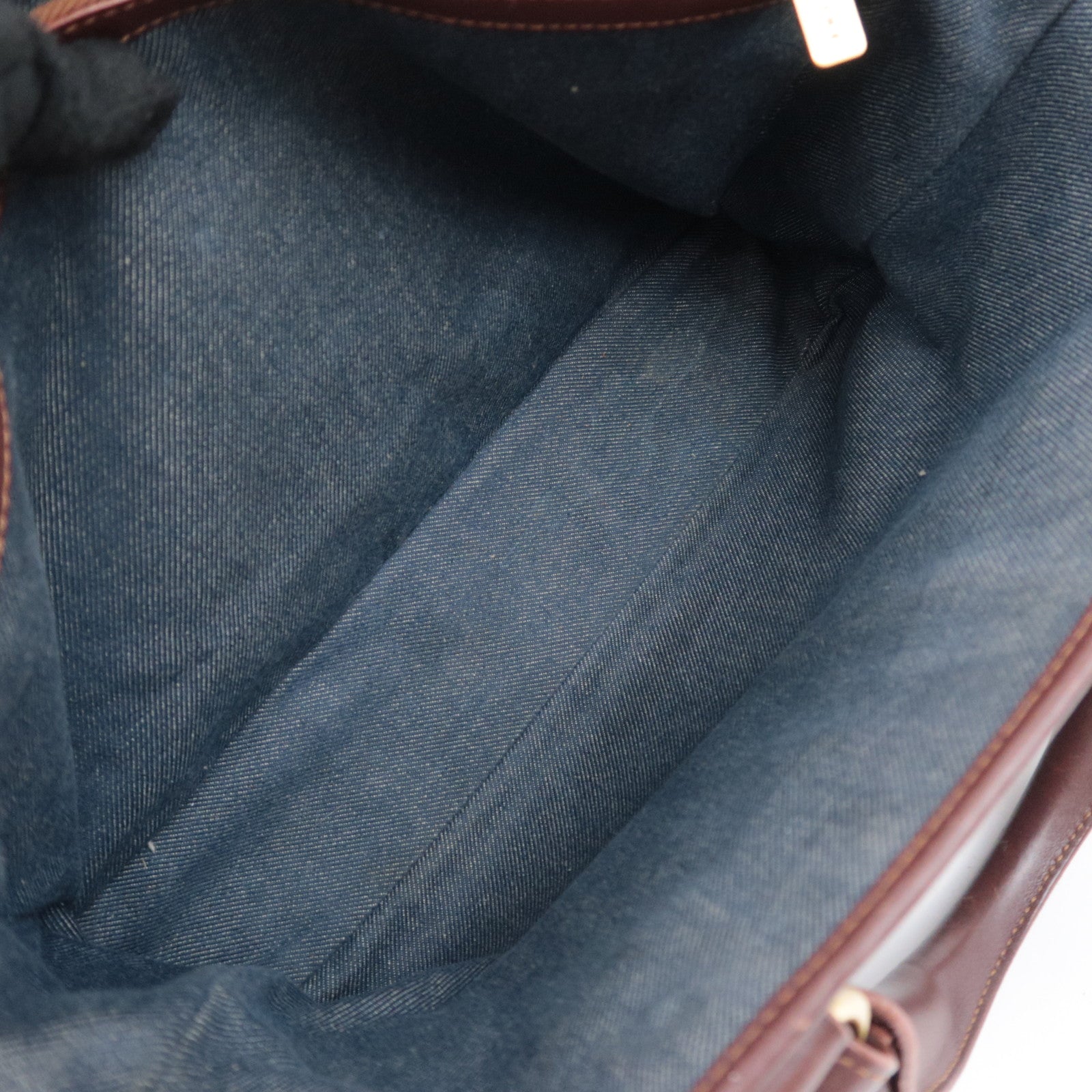 CELINE Paris Macadam Boogie Bag Denim Leather Handbag Navy