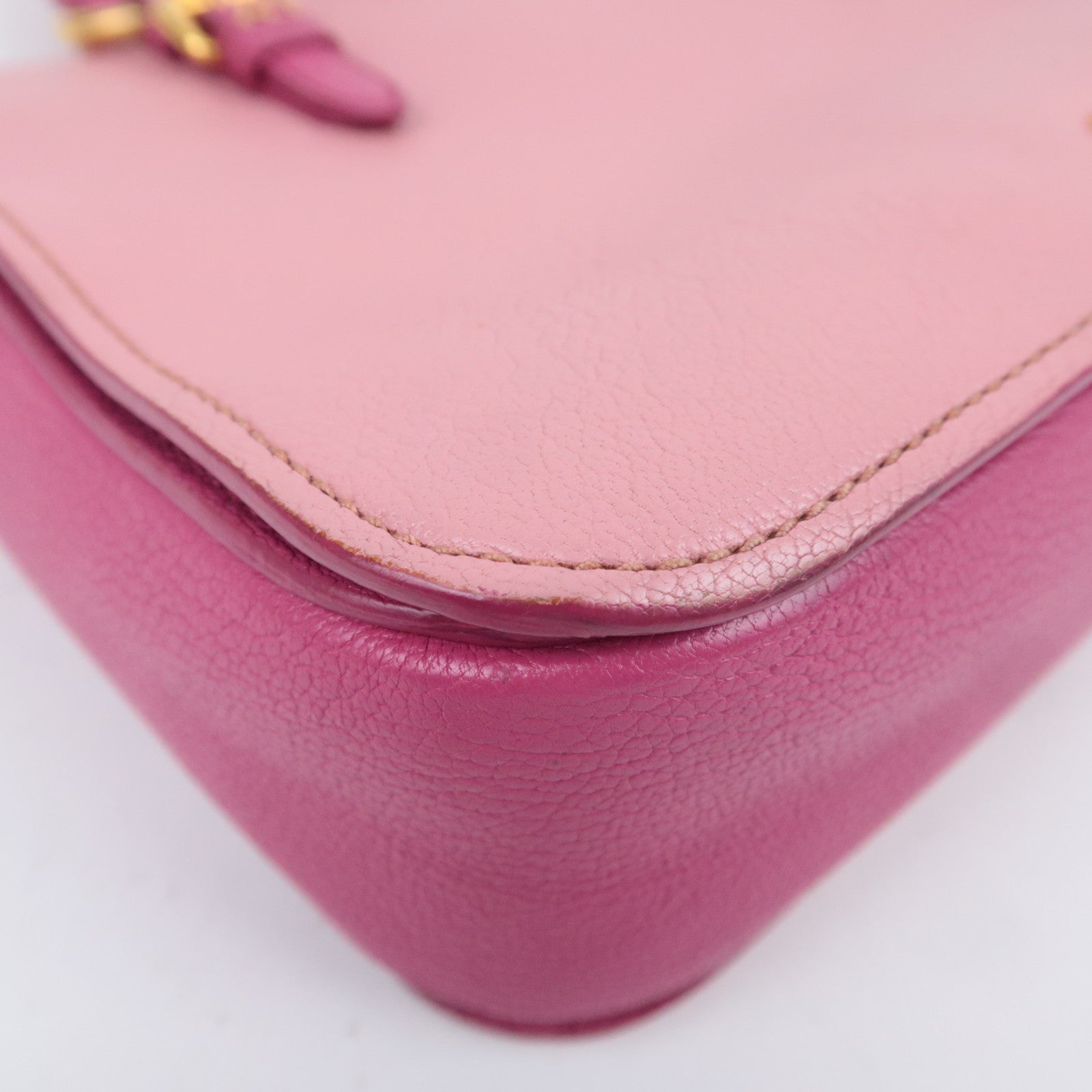 MIU MIU Madras Leather Handbag Pink