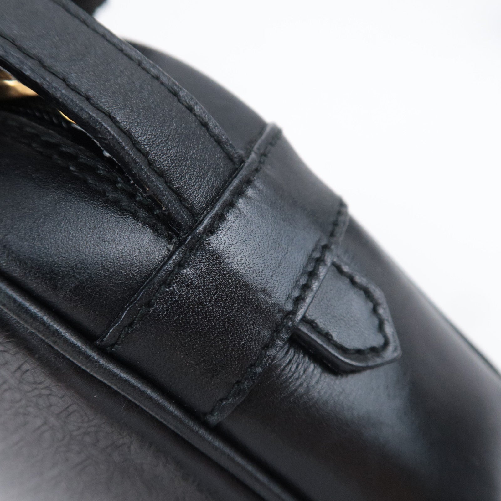 GUCCI Old Gucci Interlocking G Leather Shoulder Bag Black 007.104.0098