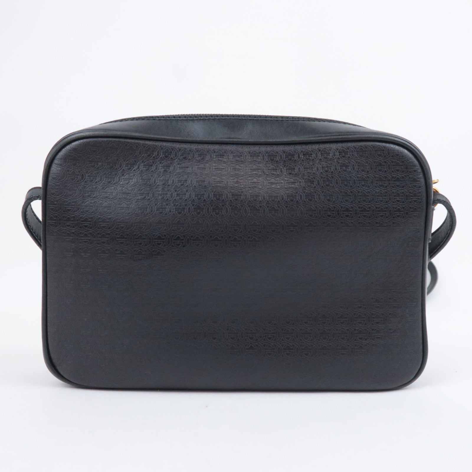 GUCCI Old Gucci Interlocking G Leather Shoulder Bag Black 007.104.0098