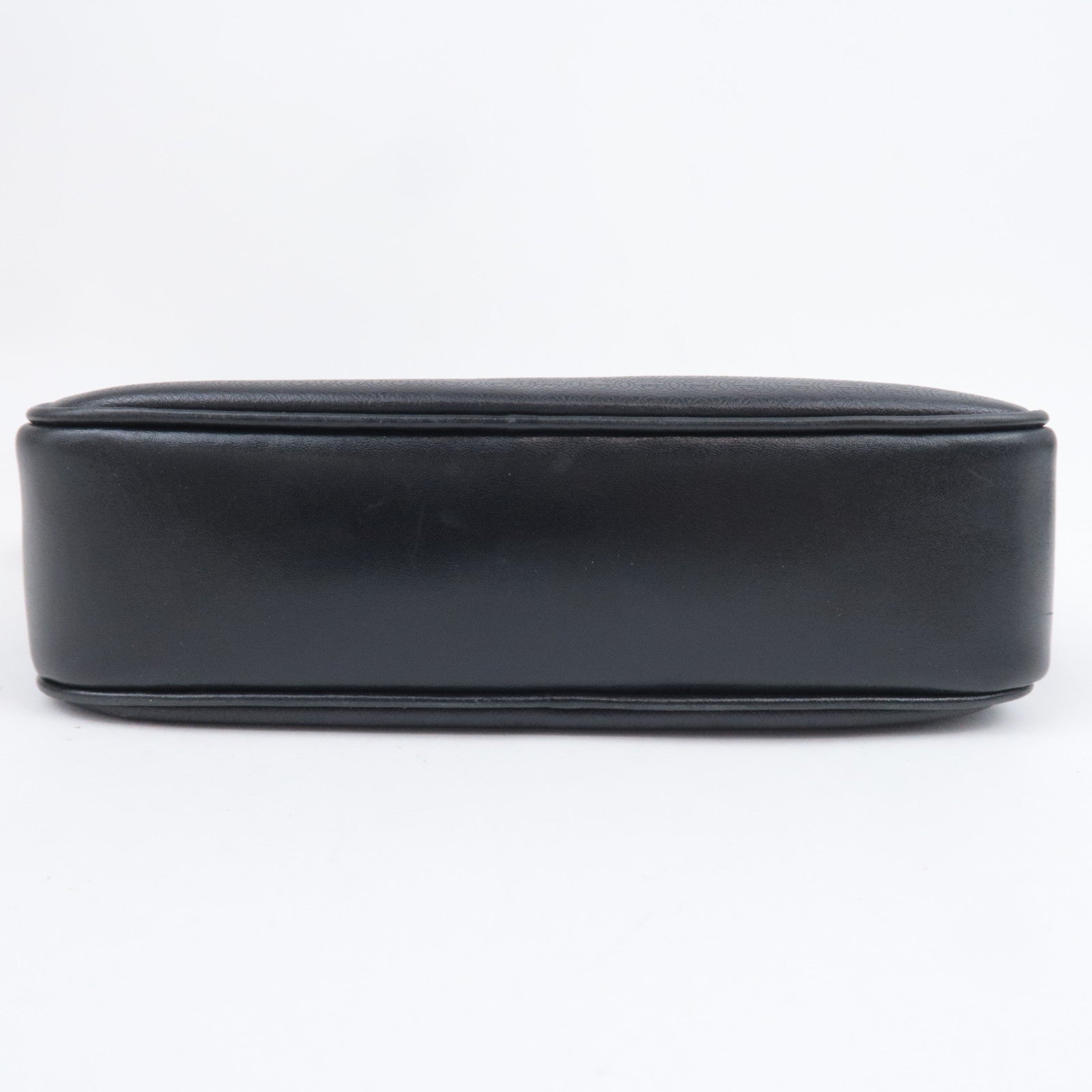 GUCCI Old Gucci Interlocking G Leather Shoulder Bag Black 007.104.0098