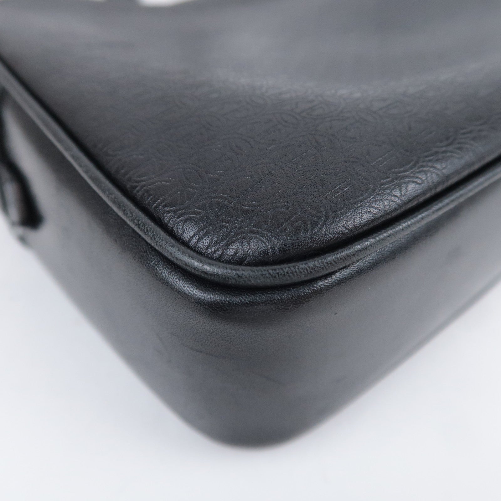 GUCCI Old Gucci Interlocking G Leather Shoulder Bag Black 007.104.0098