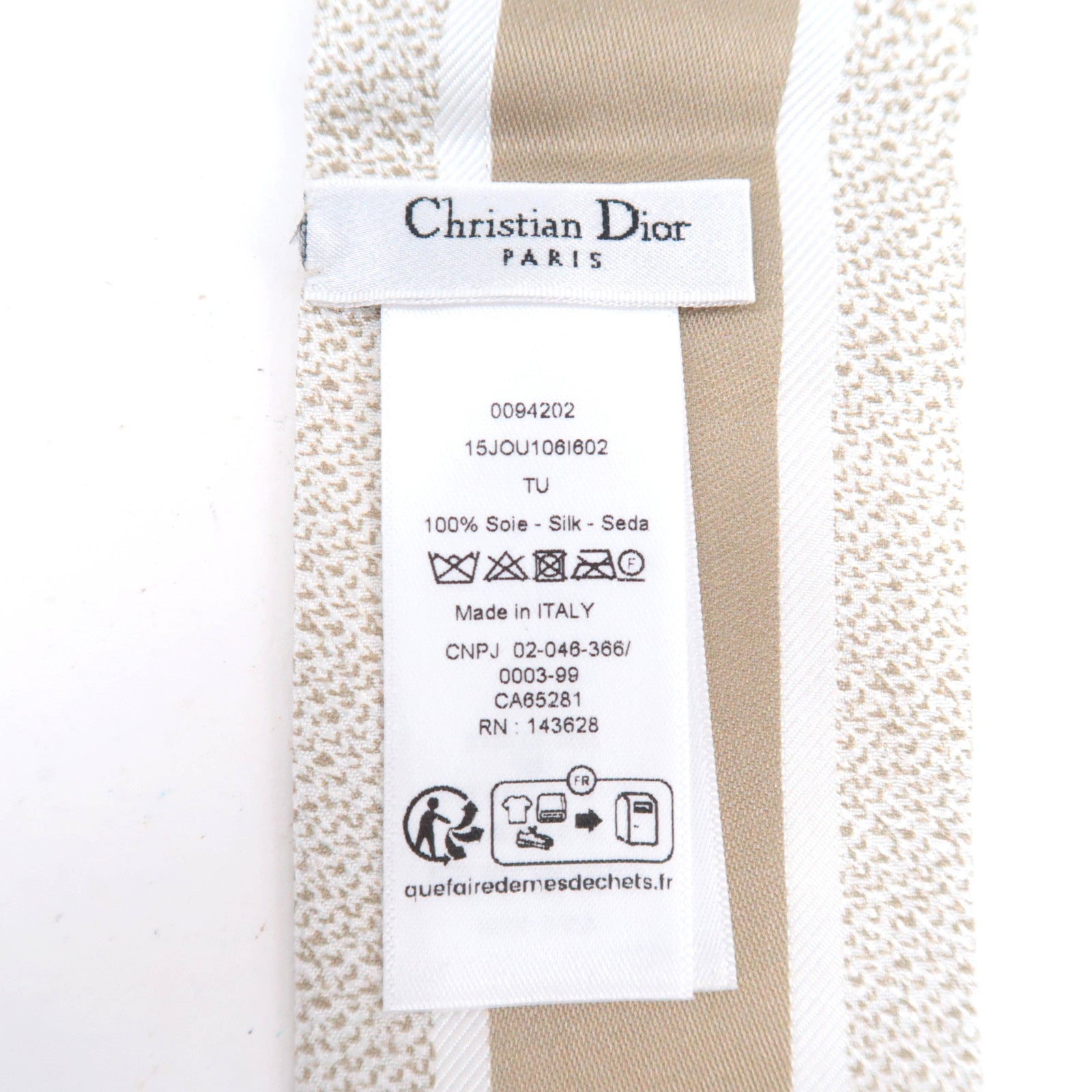 Christian Dior Mitzah Animal Print Scarf 100% Silk White Gold