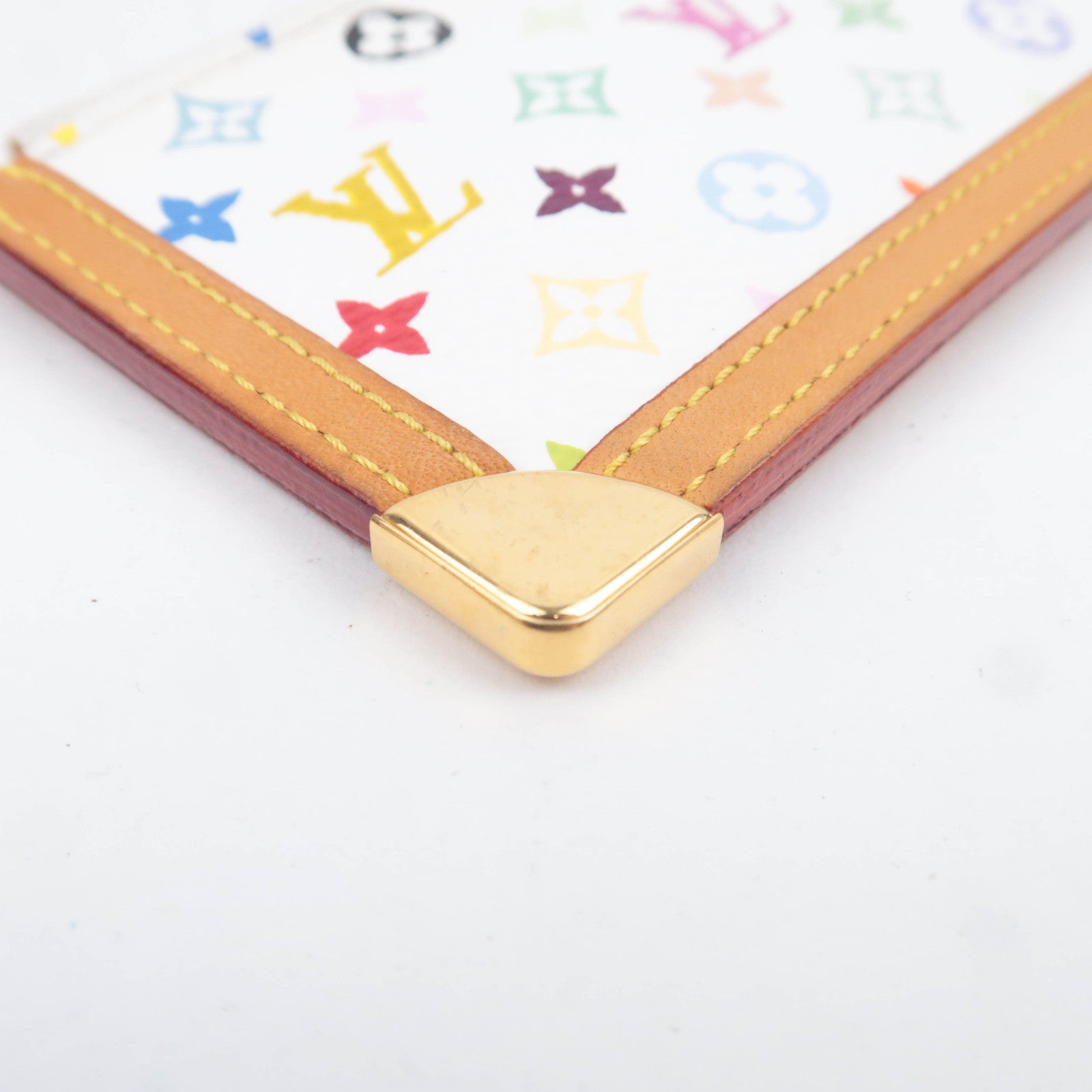 Louis Vuitton Monogram Multicolor Murakami Pochette Cles Coin Case Blanc M92655