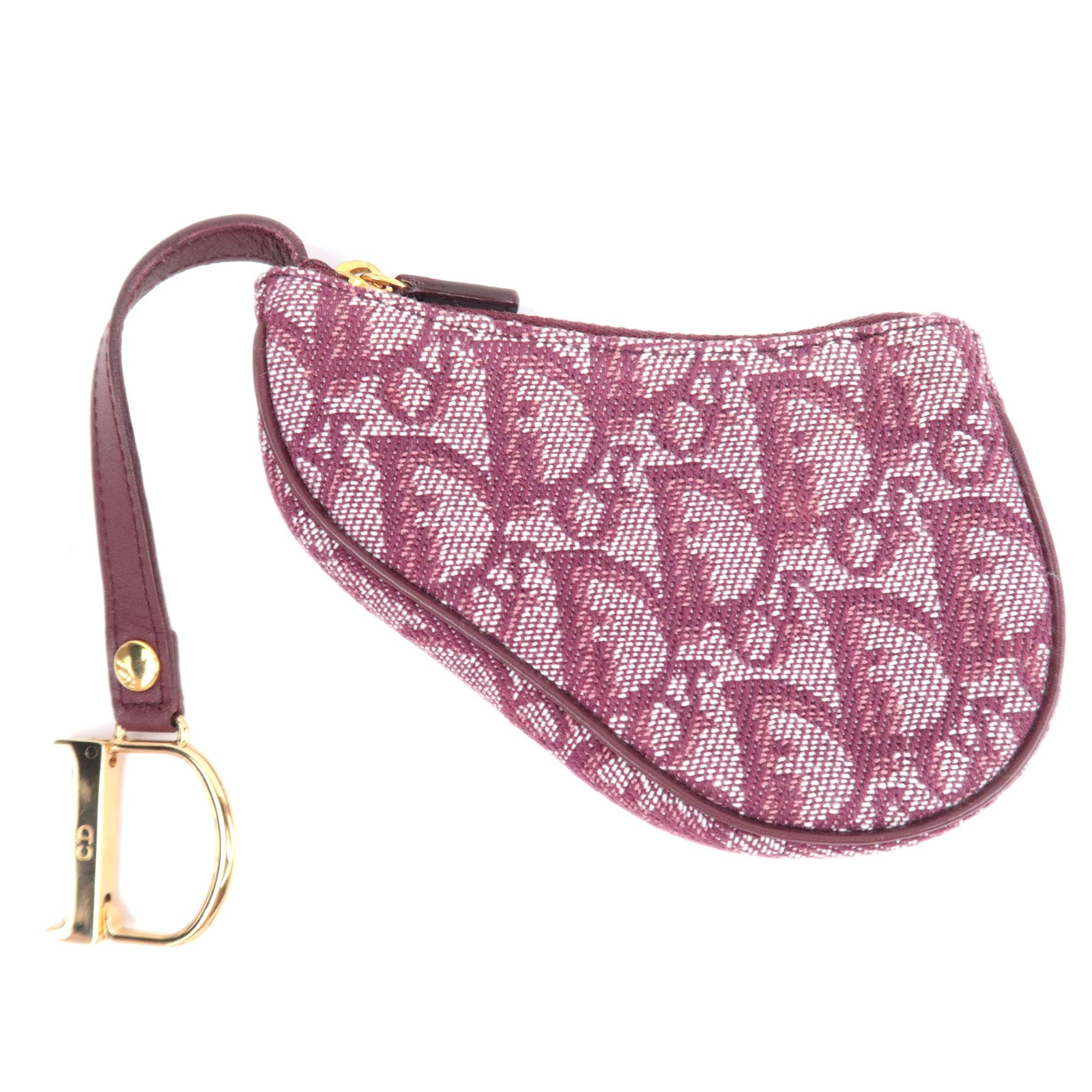 Christian Dior Trotter Saddle Canvas Small Coin Case Red91045